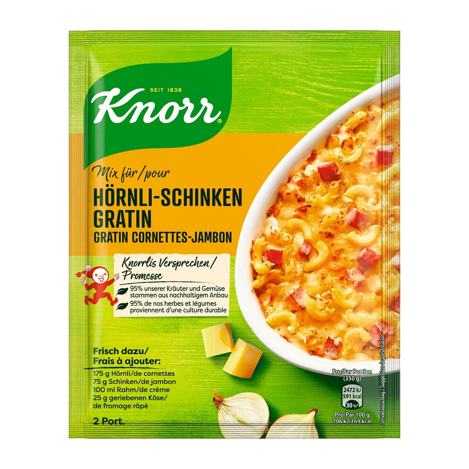 KNORR® Trio de préparations, gratin cornettes-jambon
