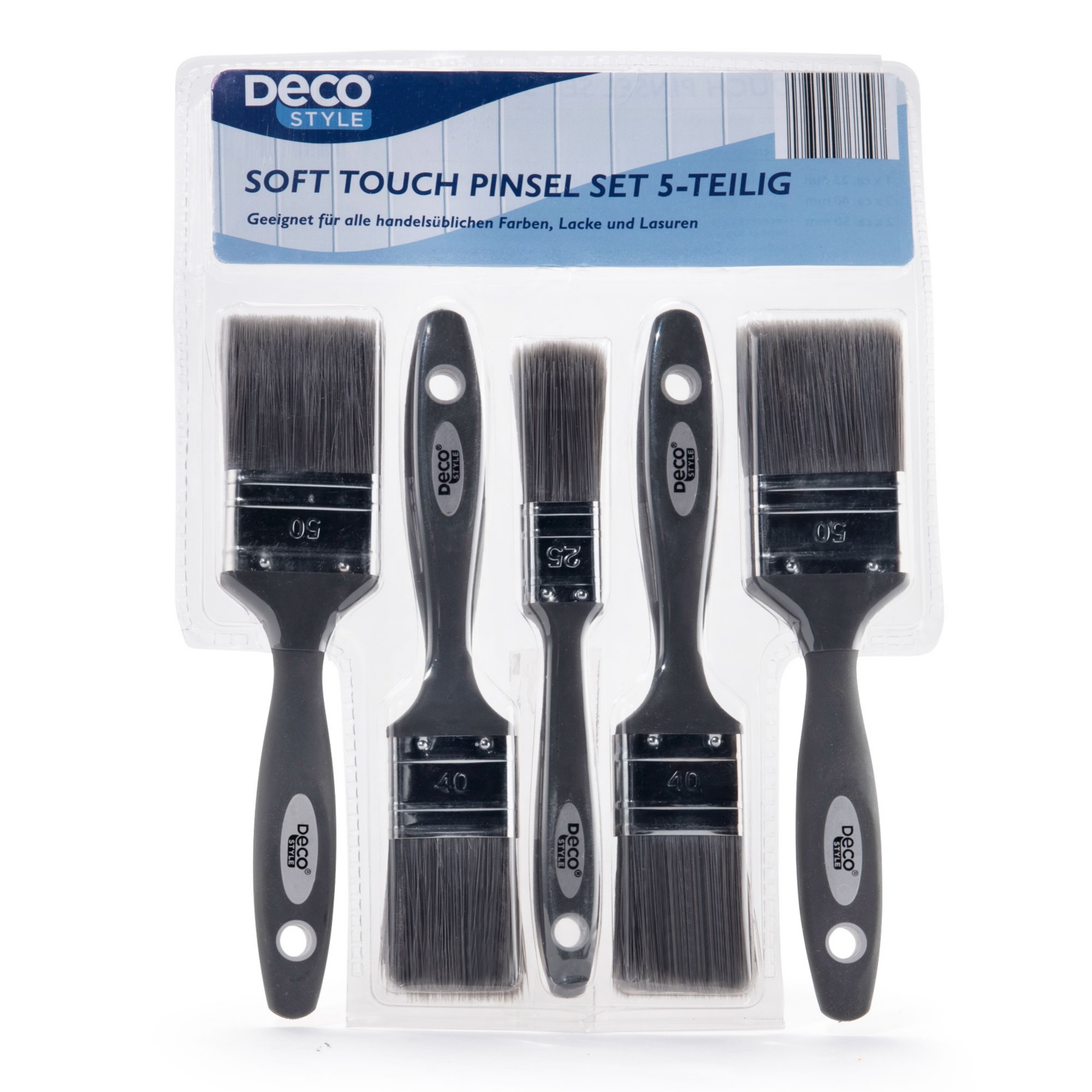 DECO STYLE Soft Touch Pinselset, 5-teilig