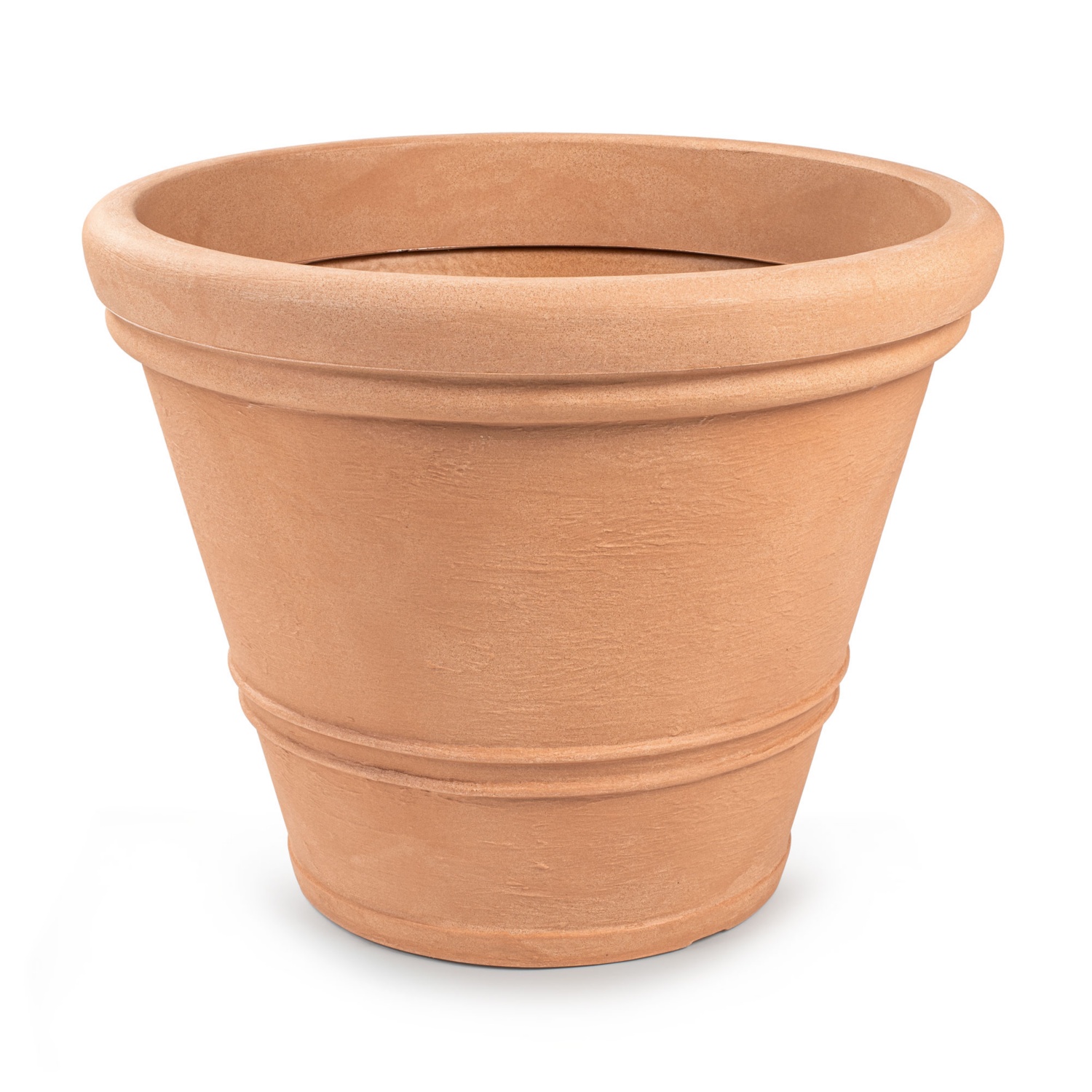 BELAVI Pflanzgefäß aus Kunststoff, Rille, Terracotta HOFER