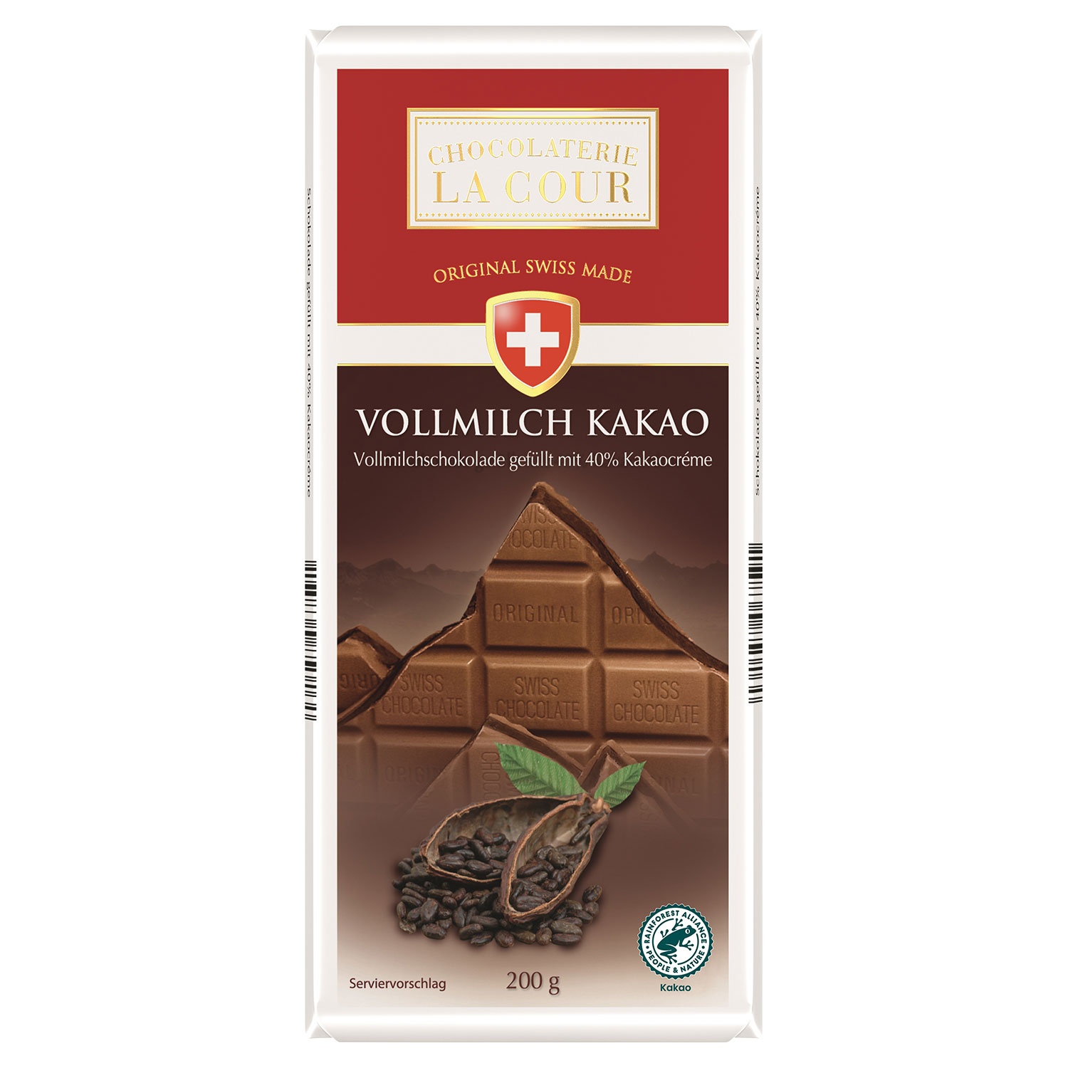 CHOCOLATERIE LA COUR Schweizer Tafelschokolade 200 g
