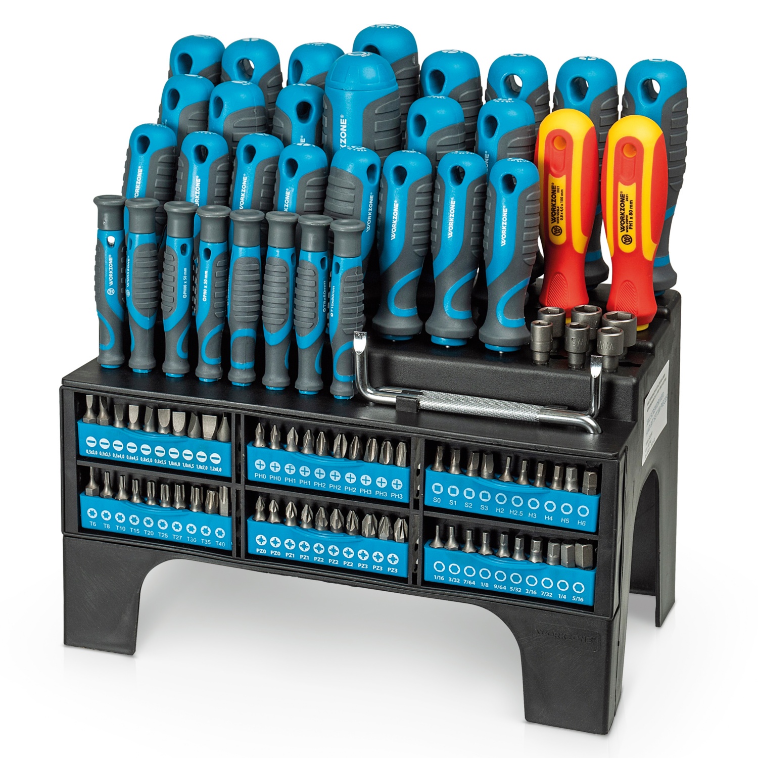 WORKZONE XXL Schraubendreher- und Bit-Set 100-teilig
