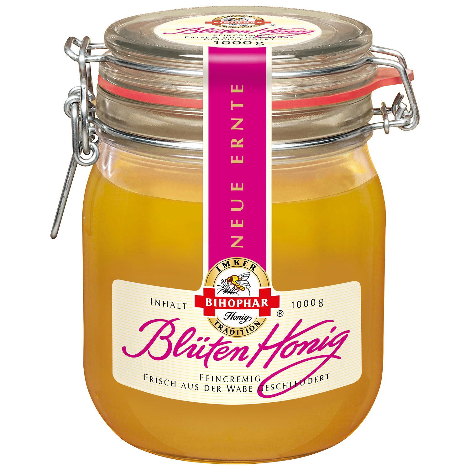 Miel dans un bocal hermétique, crémeux
