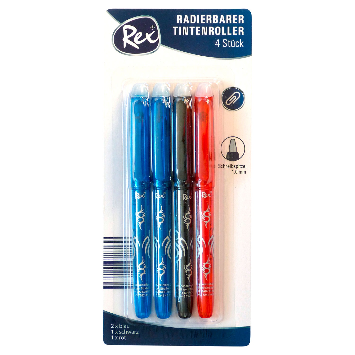 REX® Radierbare Tintenroller, 4er-/6er-Set