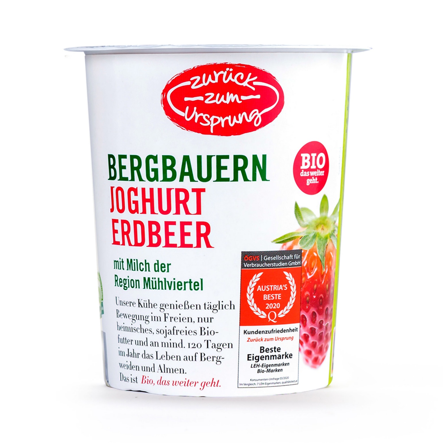 ZURÜCK ZUM URSPRUNG Österr. BIO-Bergbauern Fruchtjoghurt, Erdbeere