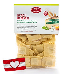 ZURÜCK ZUM URSPRUNG BIO-Teigwaren, Ravioli/Bergkäse