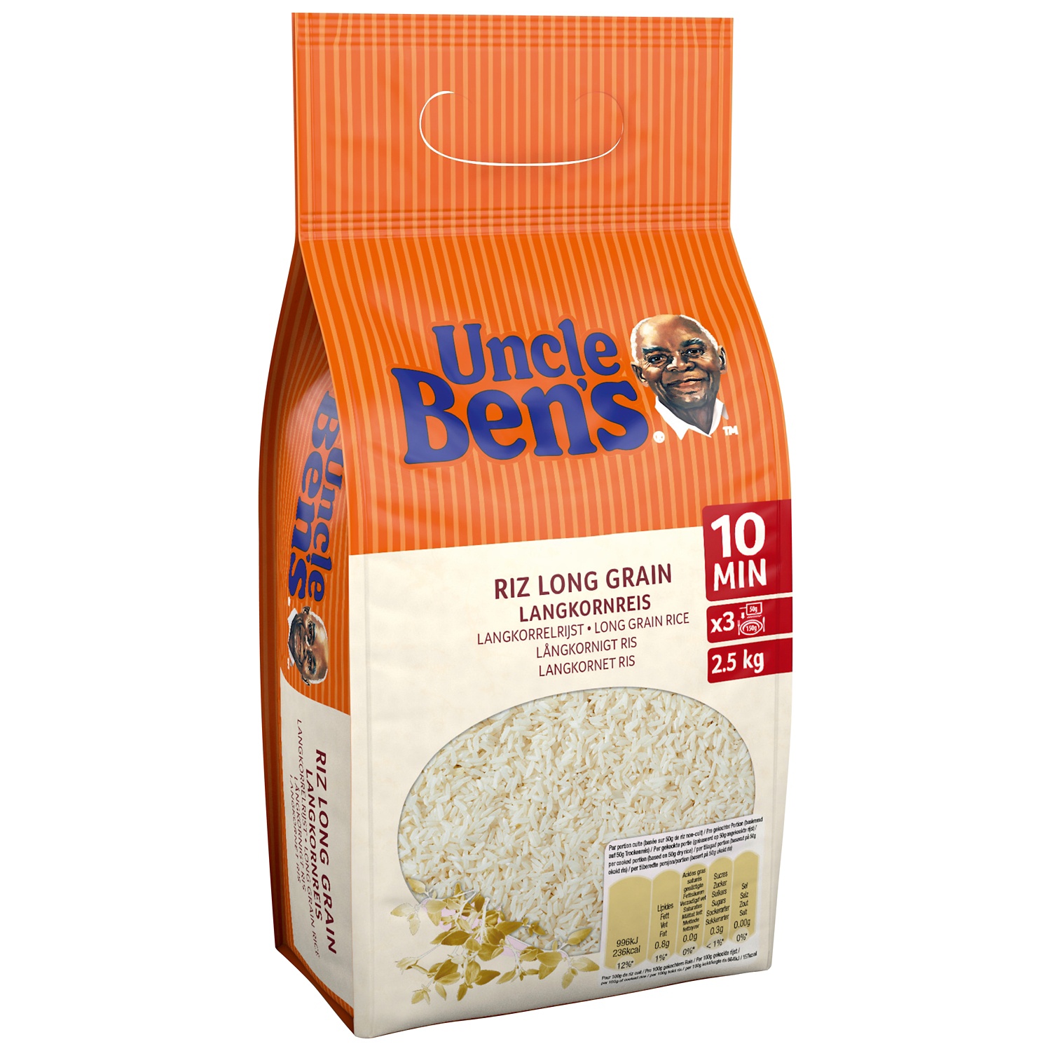 RIZ LONG UNCLE BEN'S PAQUET 1 KG 