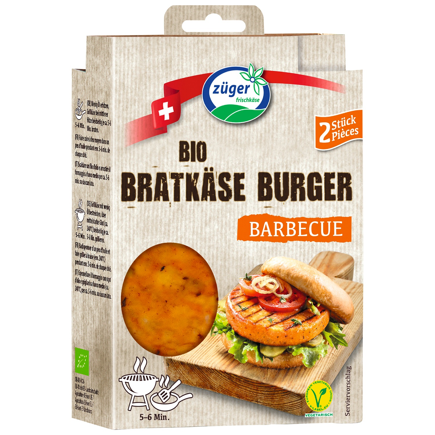 ZÜGER Burgers de fromage BIO à griller, barbecue