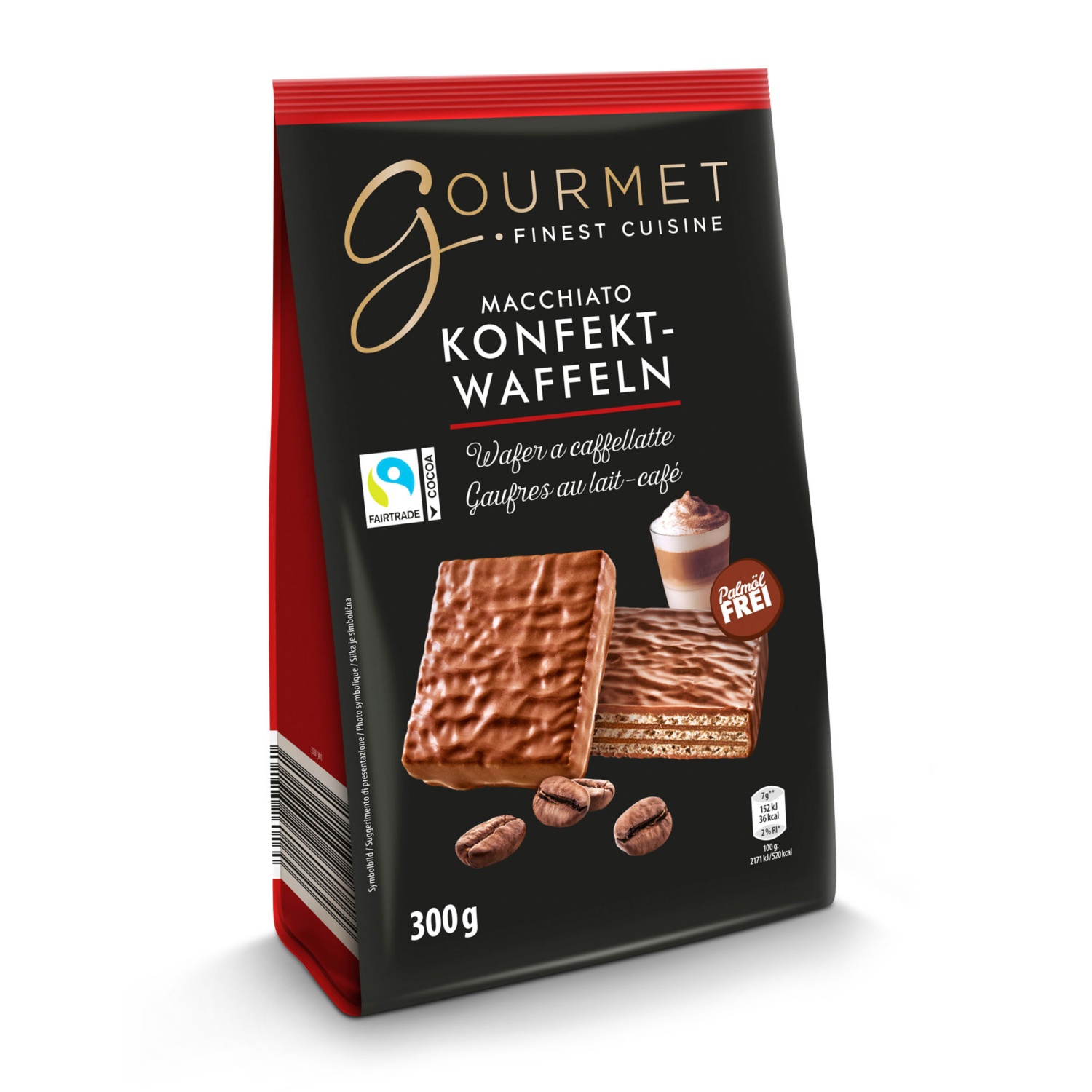GOURMET Wafer al cappuccino con copertura al cioccolato