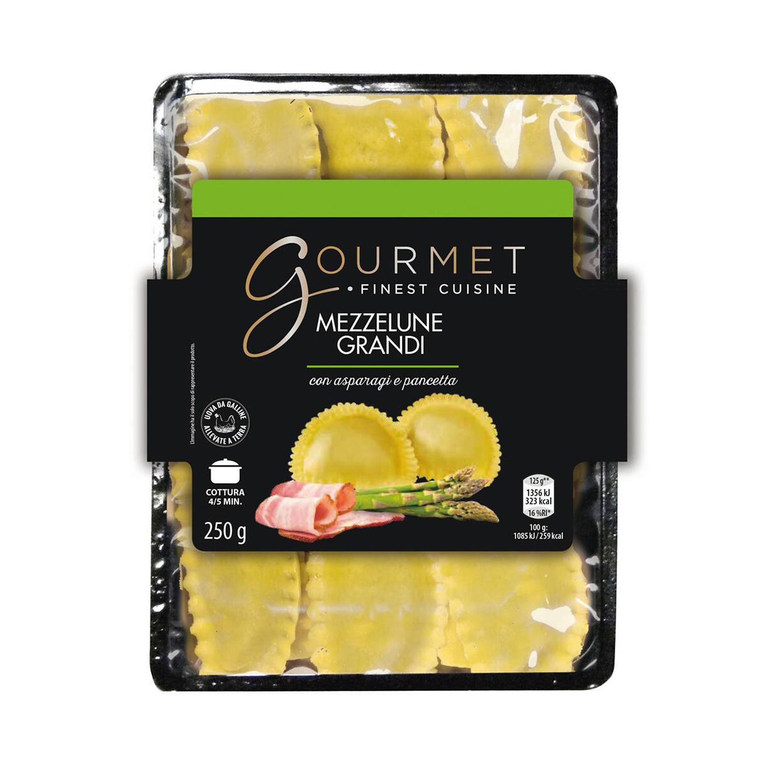 GOURMET Mezzelune grandi con asparagi e pancetta ALDI