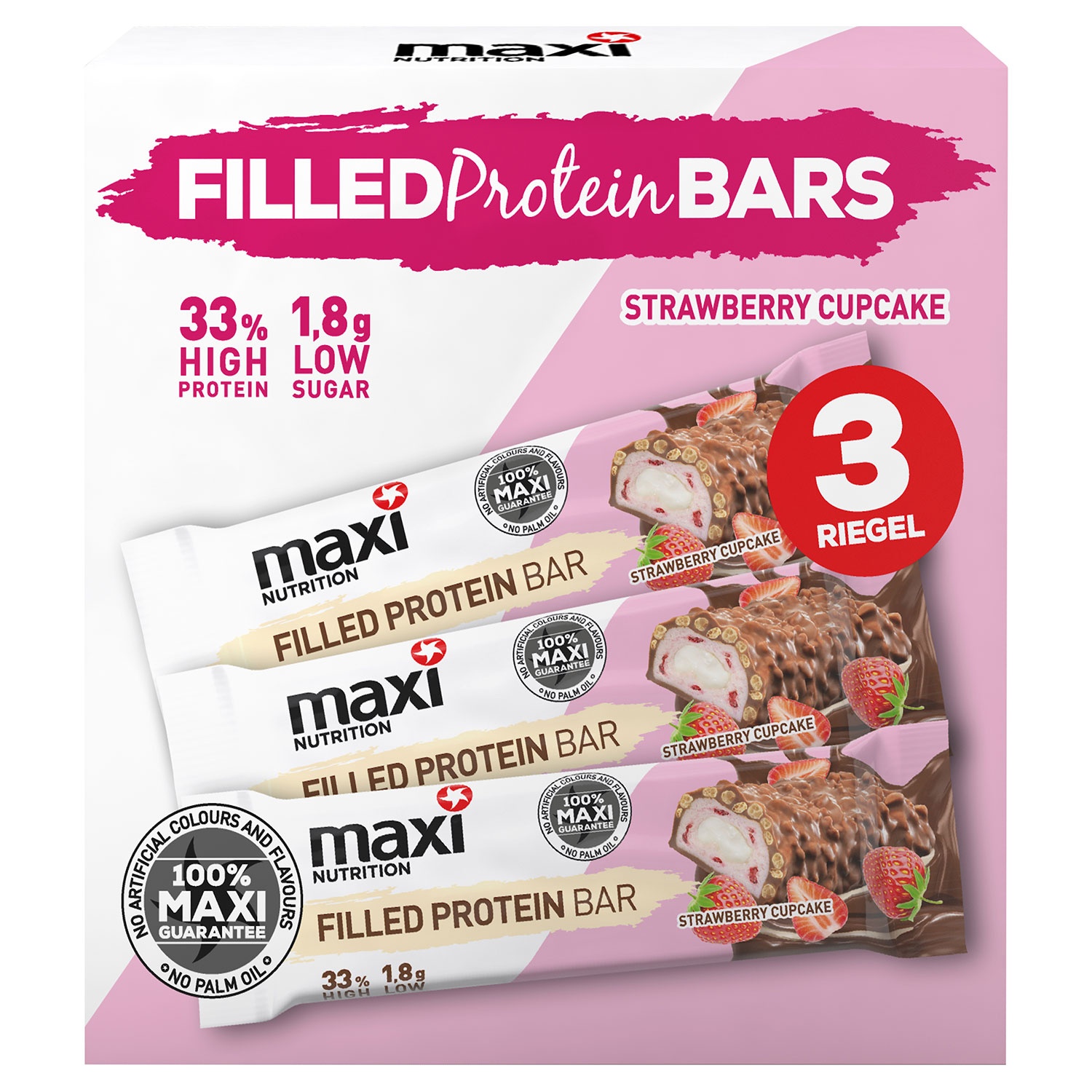 MAXI NUTRITION Filled Protein Bars 135 g