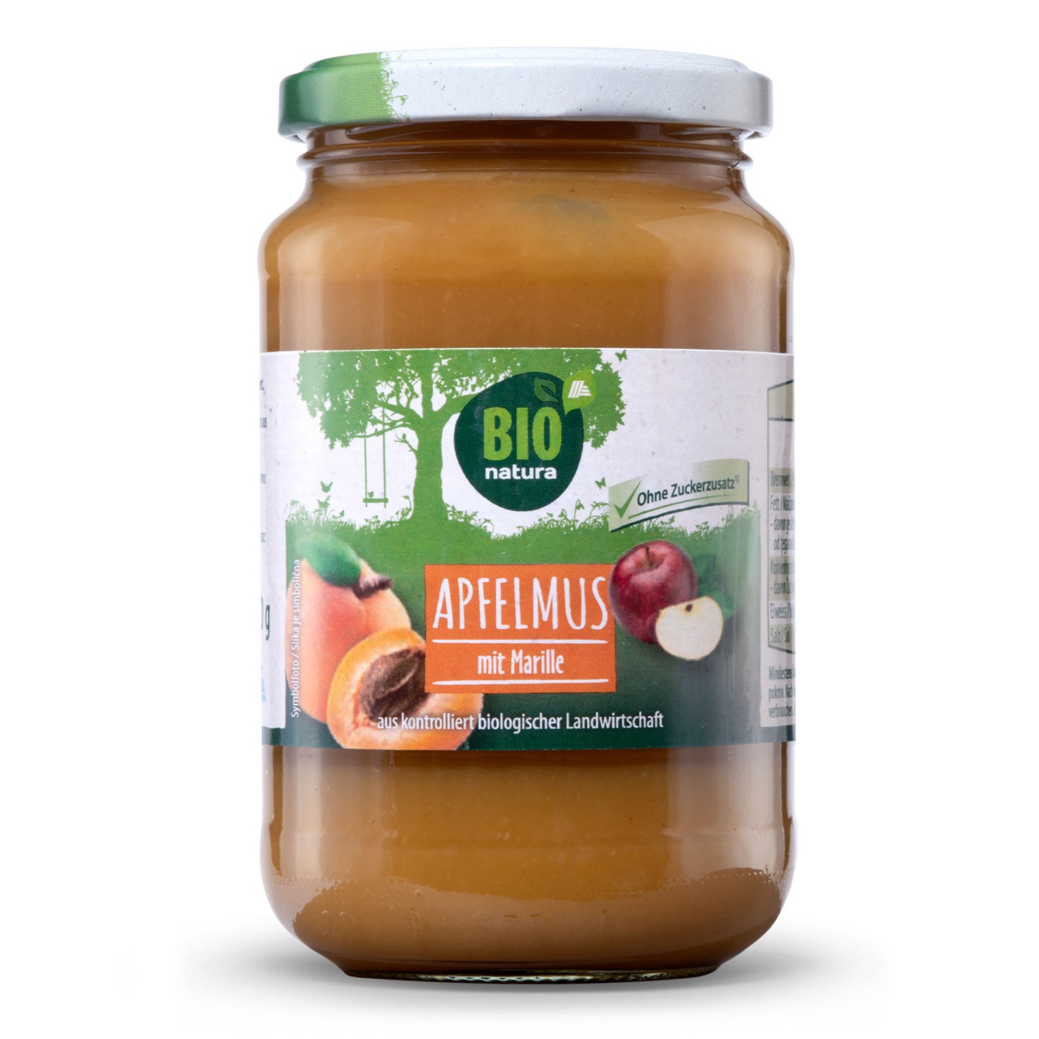 BIO NATURA BIO-Apfelmus mit Frucht, Marille