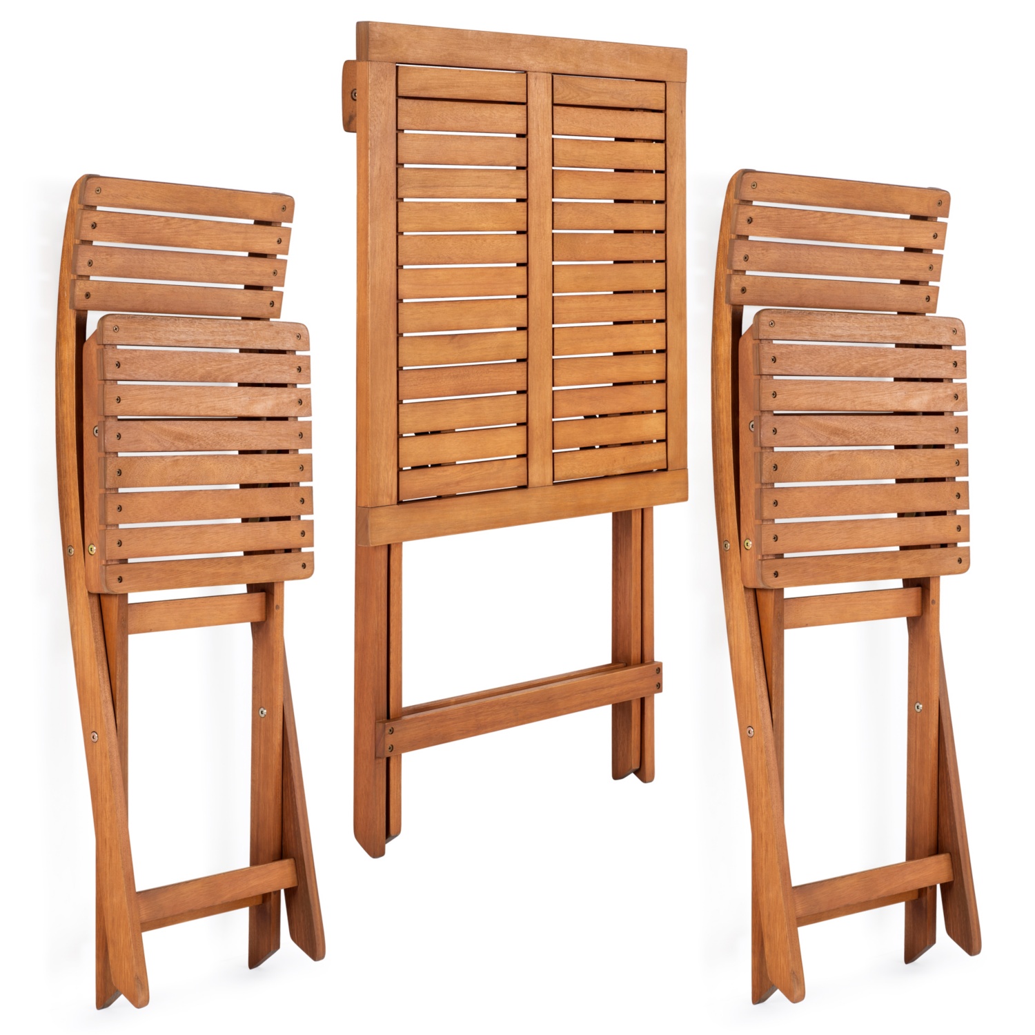 BELAVI Set di mobili in legno da balcone, 3 pezzi