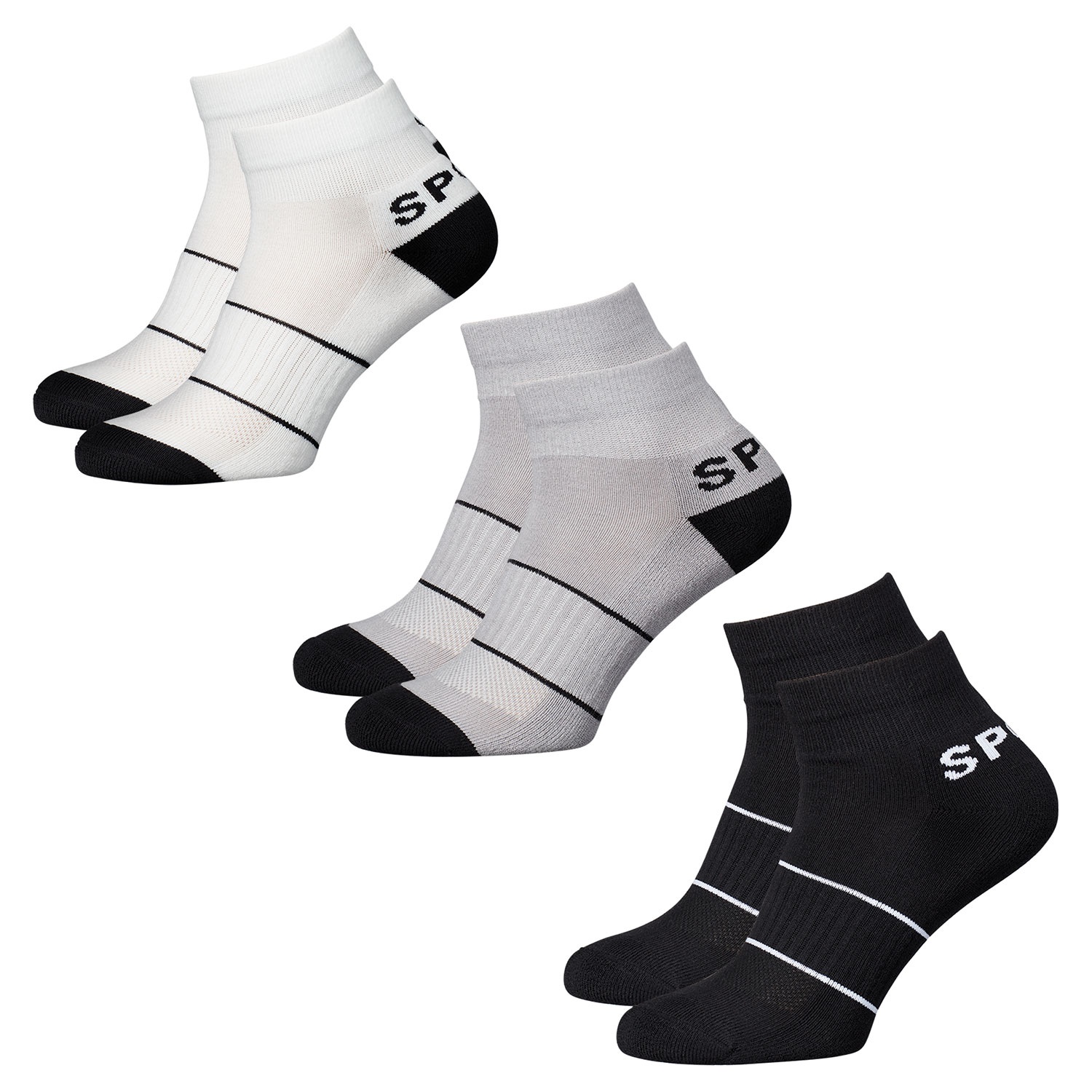 CRANE® Damen und Herren Fitness-Socken, 3 Paar