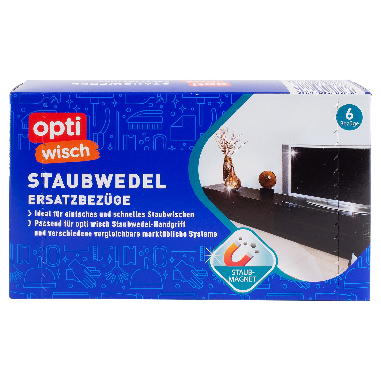 OPTIWISCH Staubwedel-Starterset oder Ersatzbezüge, 6er-Set