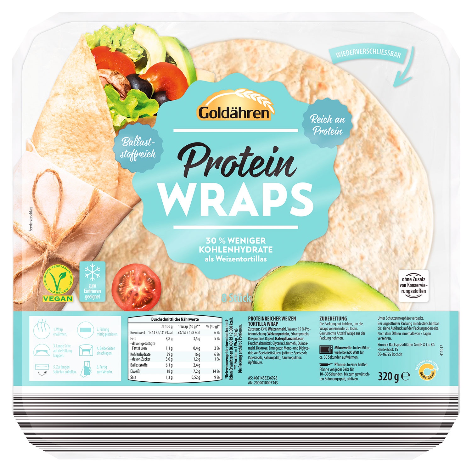 GOLDÄHREN Protein-Wraps 320 g