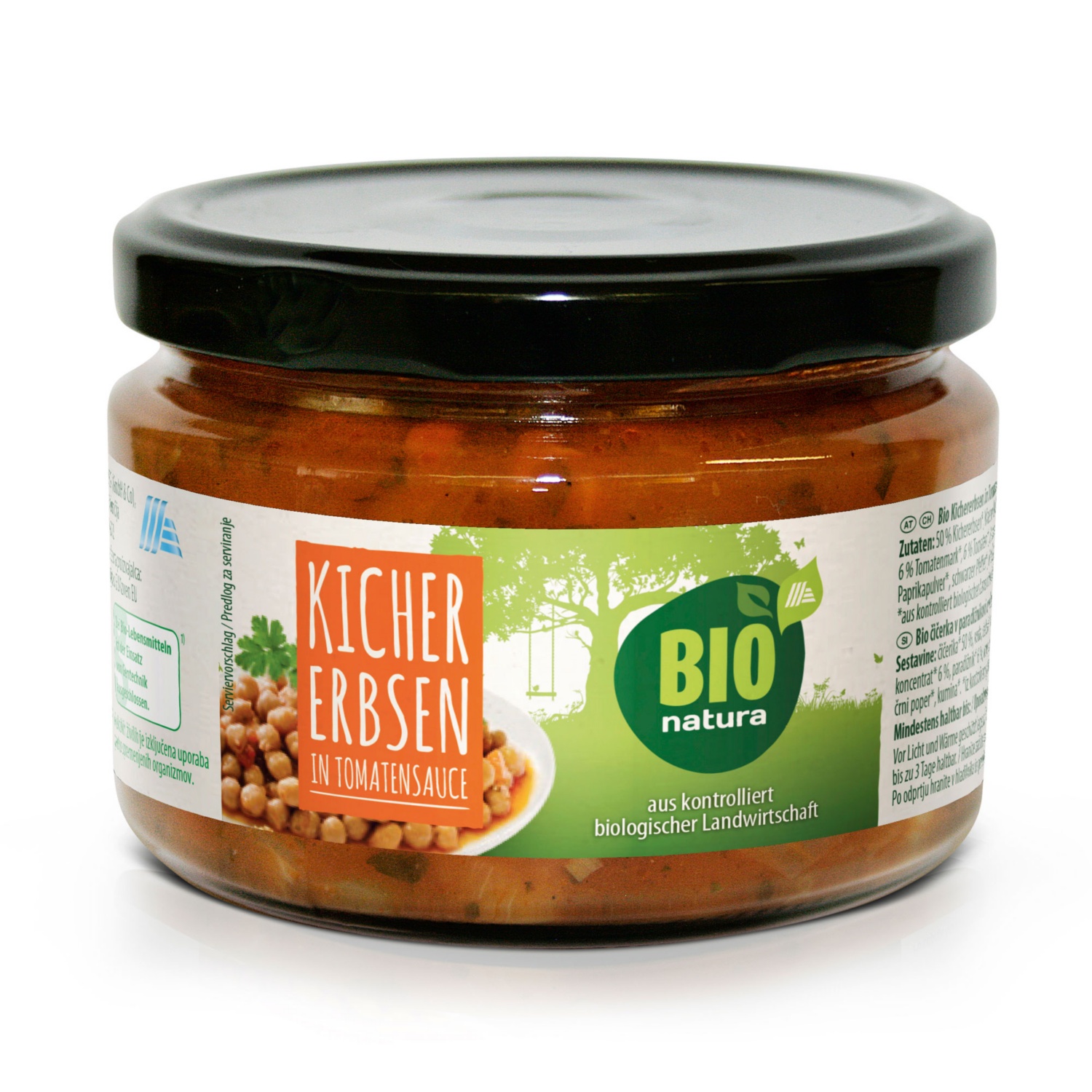 BIO NATURA Griechische Spezialität, Kichererbsen in Tomatensauce