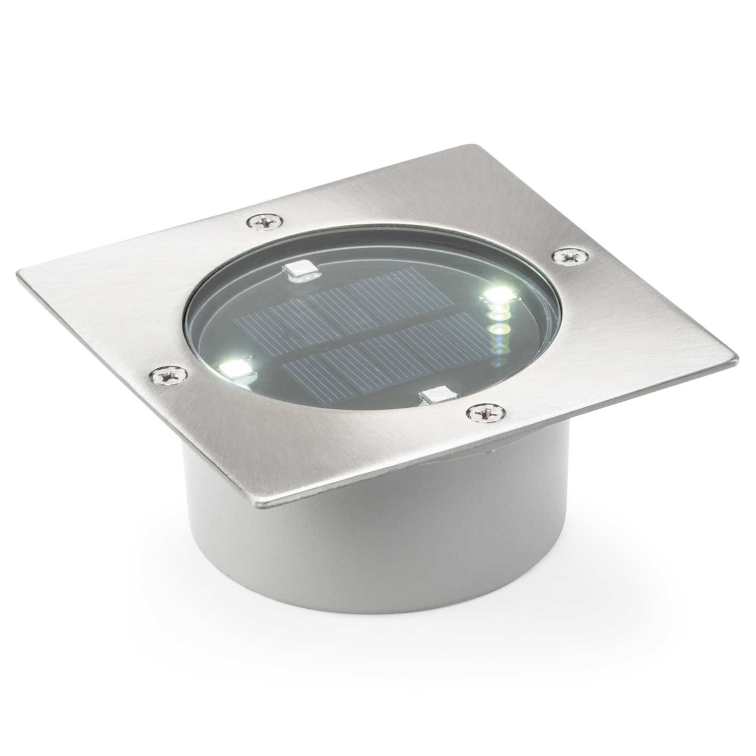 BELAVI LED-Solar-Bodenleuchte, quadratisch, überfahrbar