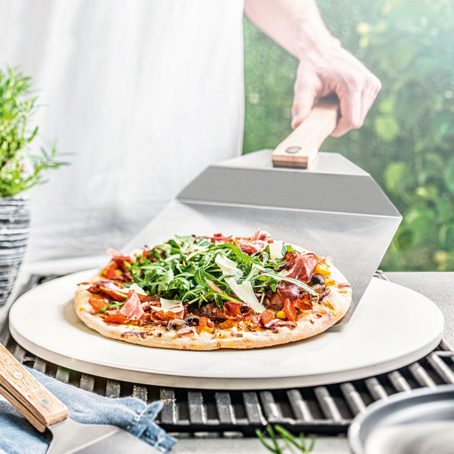 Kit Pizza per Barbecue  Pala, paletta triangolare e taglierina al