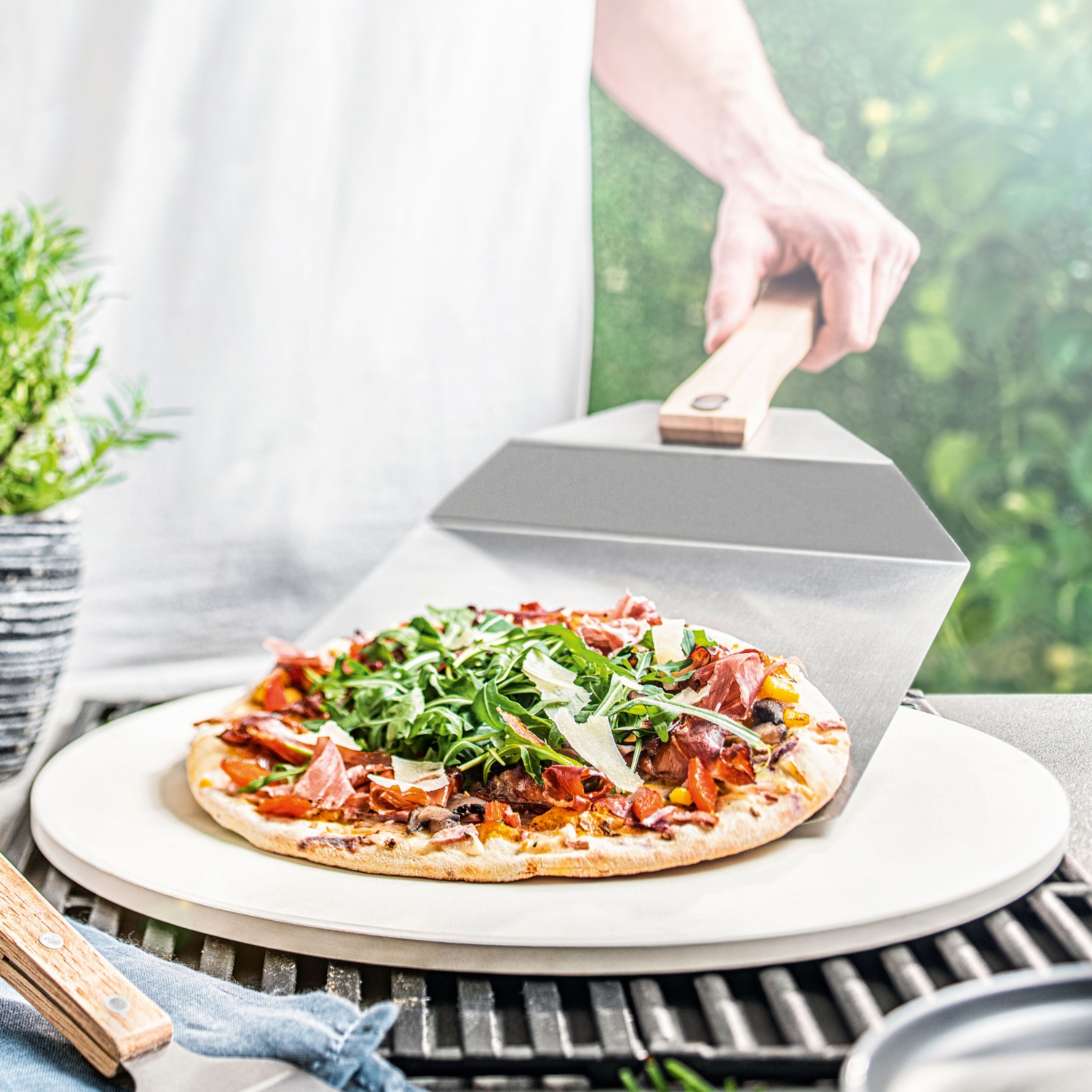 Pietra per pizza rotonda per forno e barbecue, pietra refrattaria