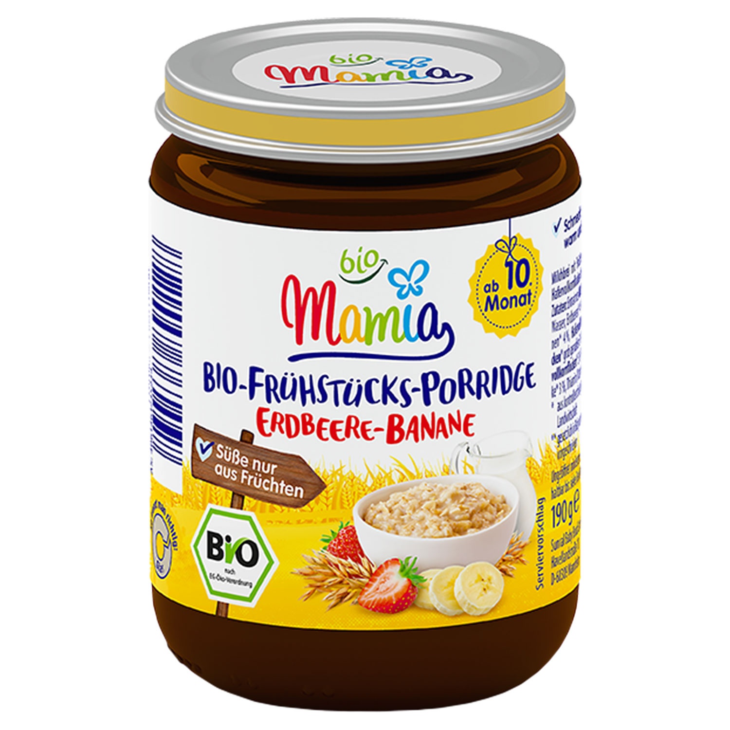 MAMIA BIO Bio-Porridge Erdbeere-Banane 190 g 