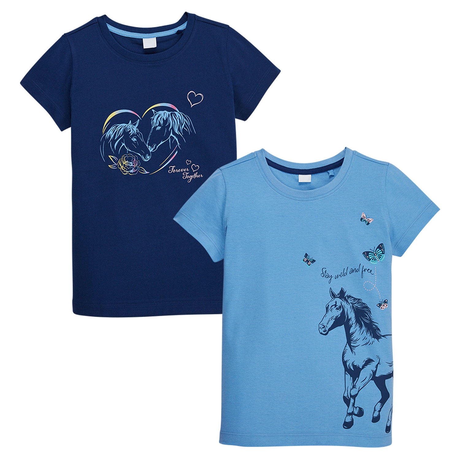 CRANE® Kinder Reit-T-Shirts, 2er-Set