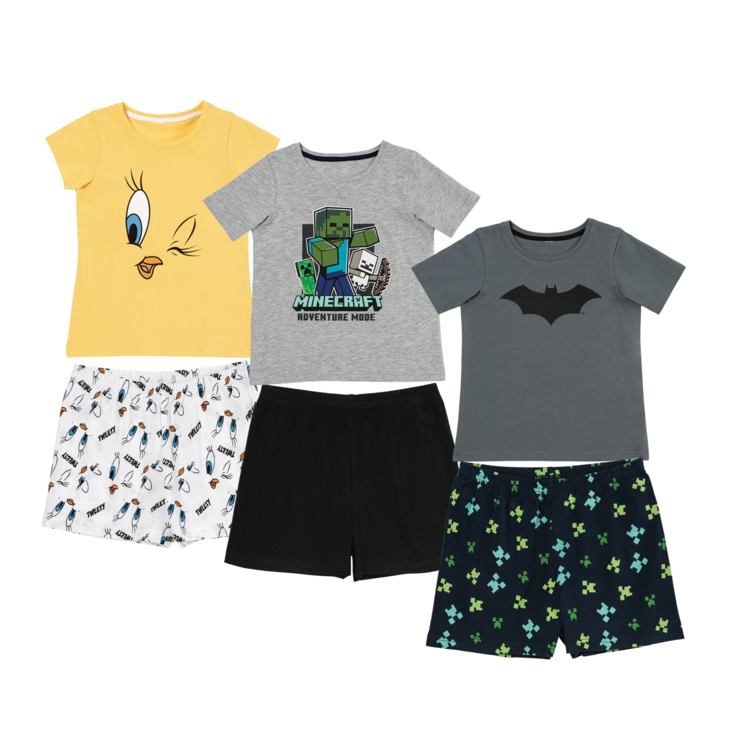BARBIE/BATMAN/TWEETY/MINECRAFT Otroška poletna pižama