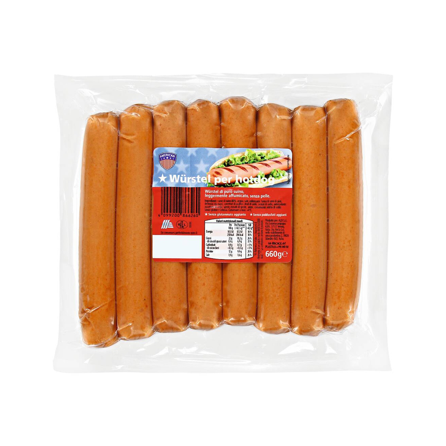 AMERICAN Würstel per hotdog