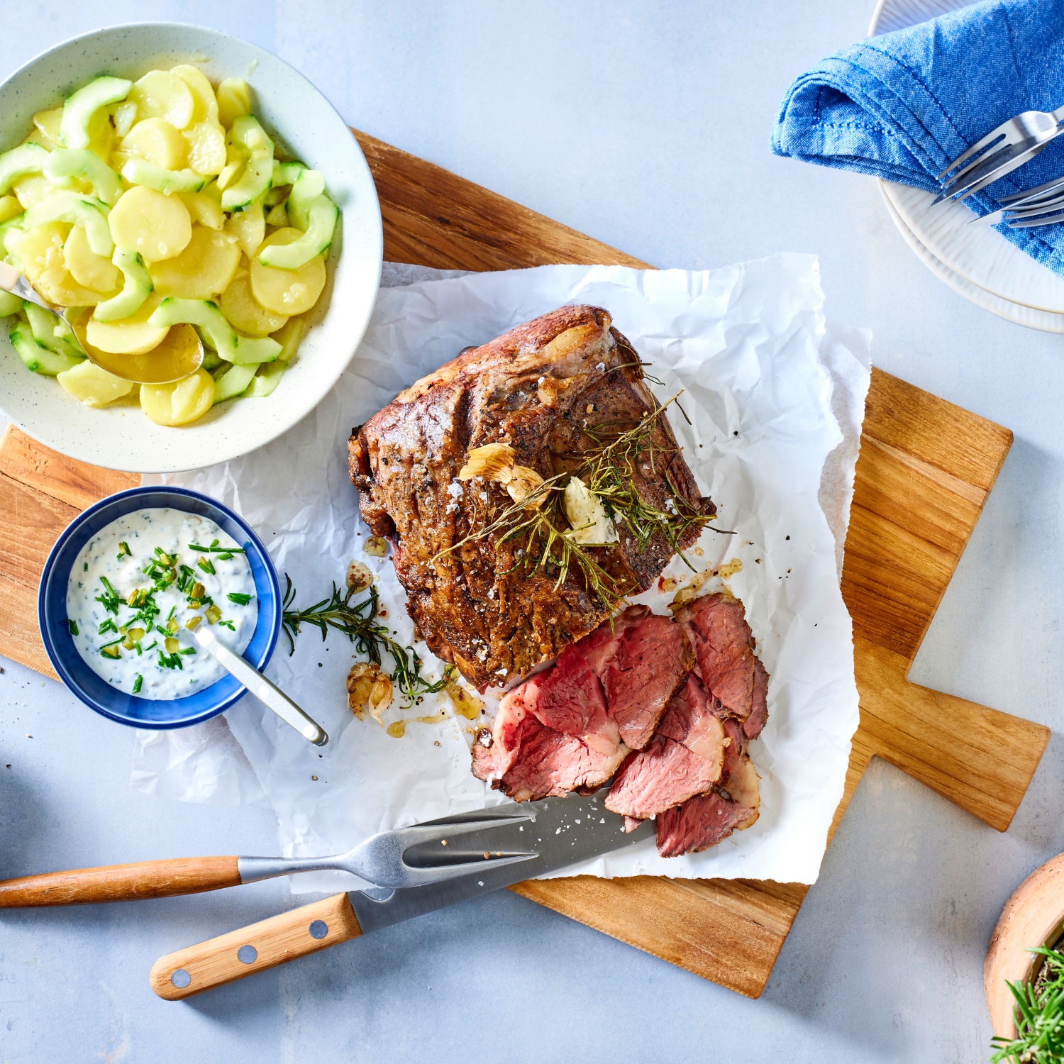 Entrecôte-Braten mit Remoulade und Kartoffel-Gurken-Salat | ALDI Rezeptwelt