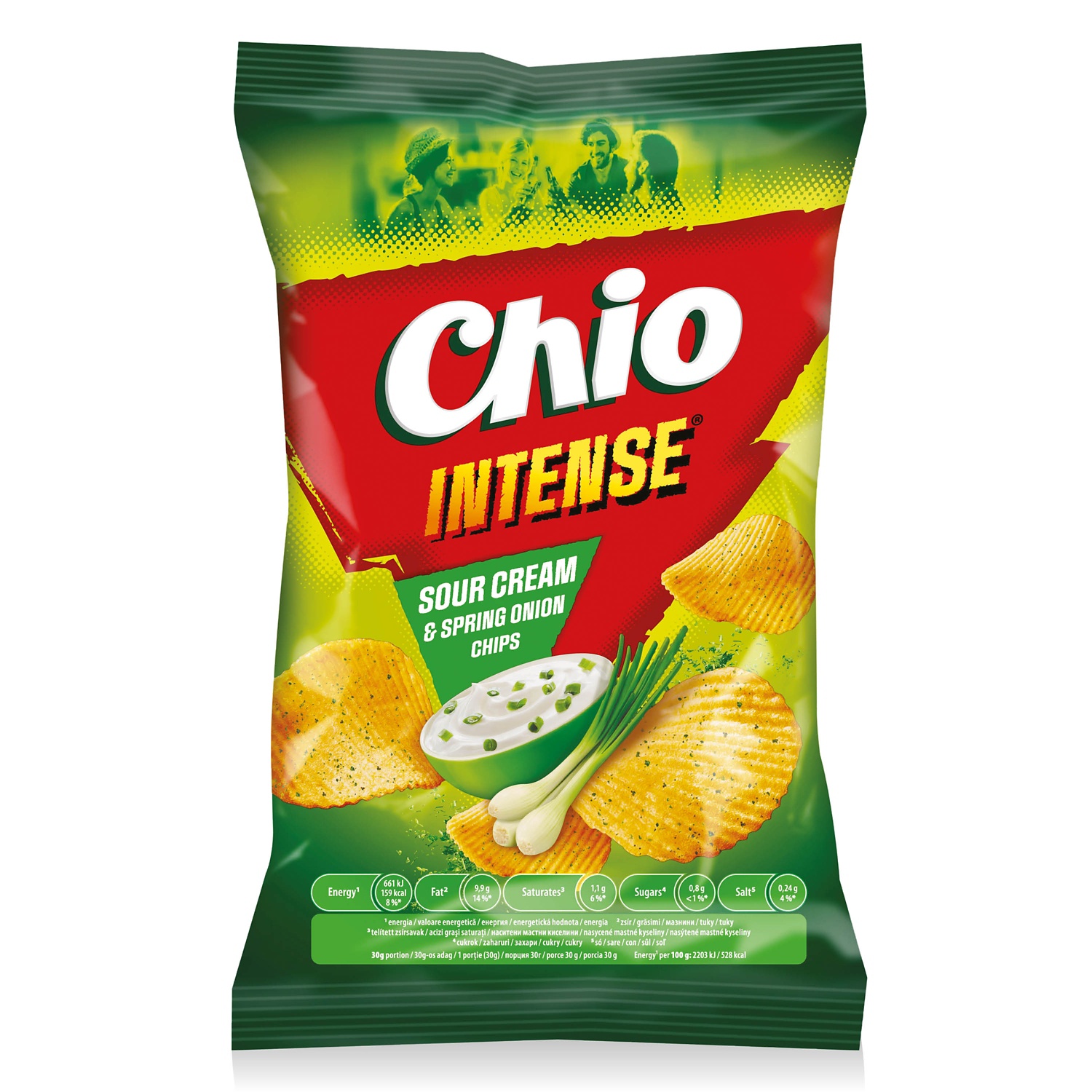 CHIO Intense burgonyachips, tejfölös-újhagymás, 130 g
