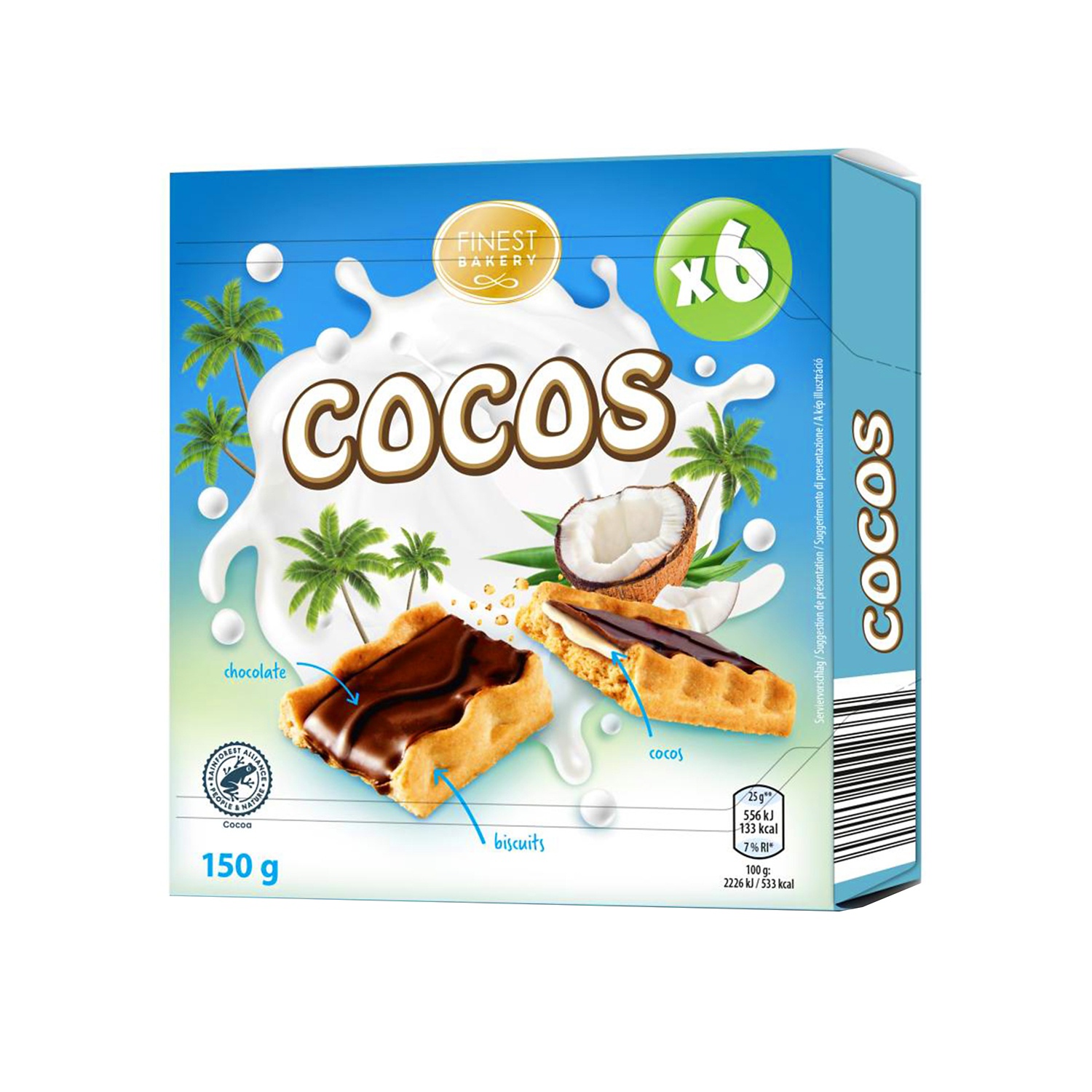 FINEST BAKERY Barrette di biscotto "Cocos"