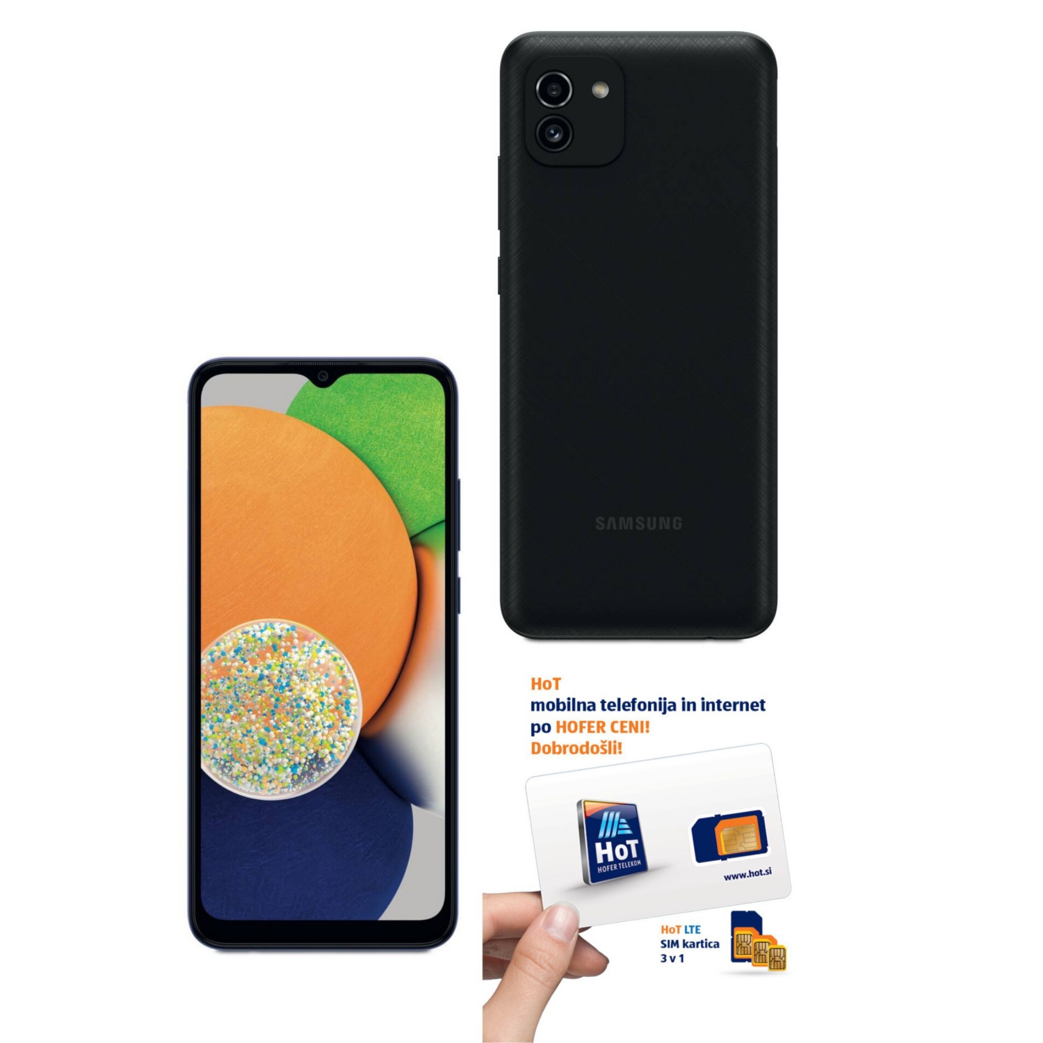 SAMSUNG Mobilni telefon Galaxy A035 črne barve