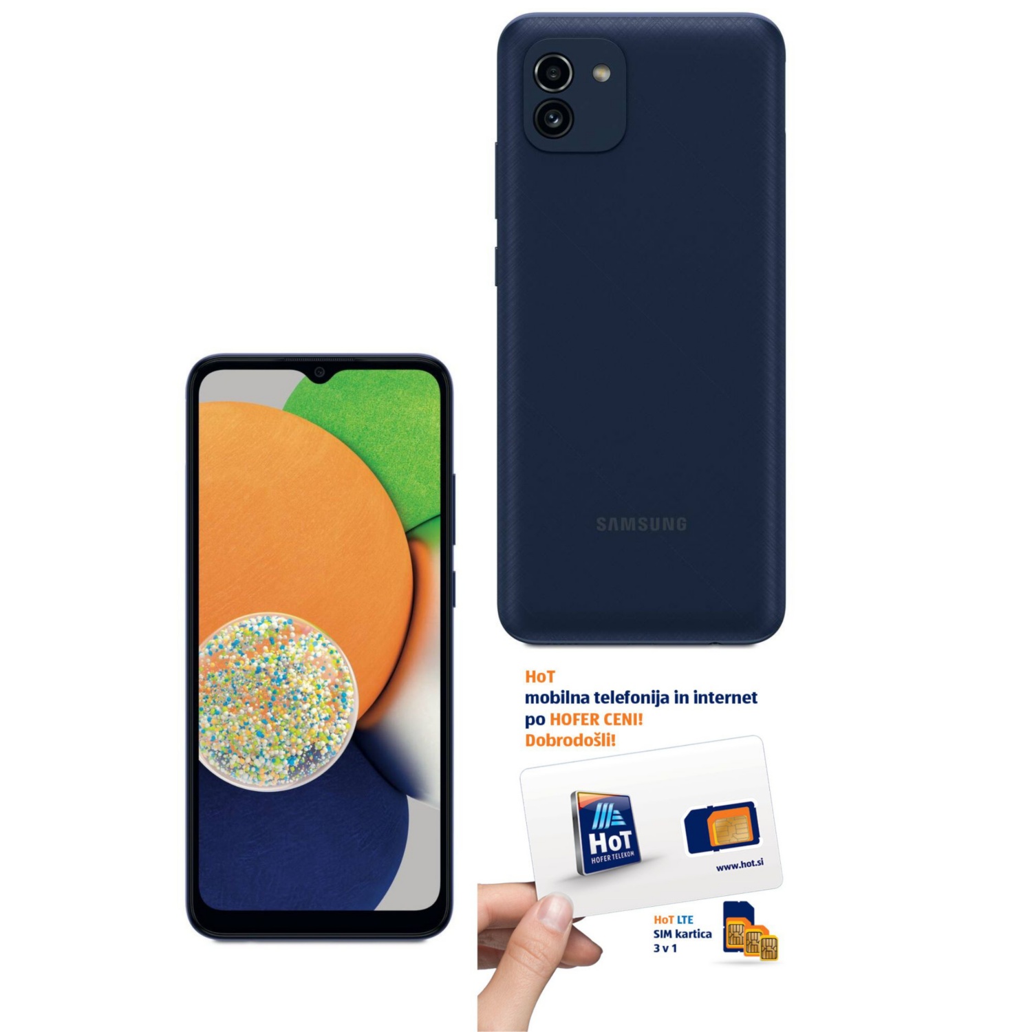 SAMSUNG Mobilni telefon Galaxy A035 modra barva