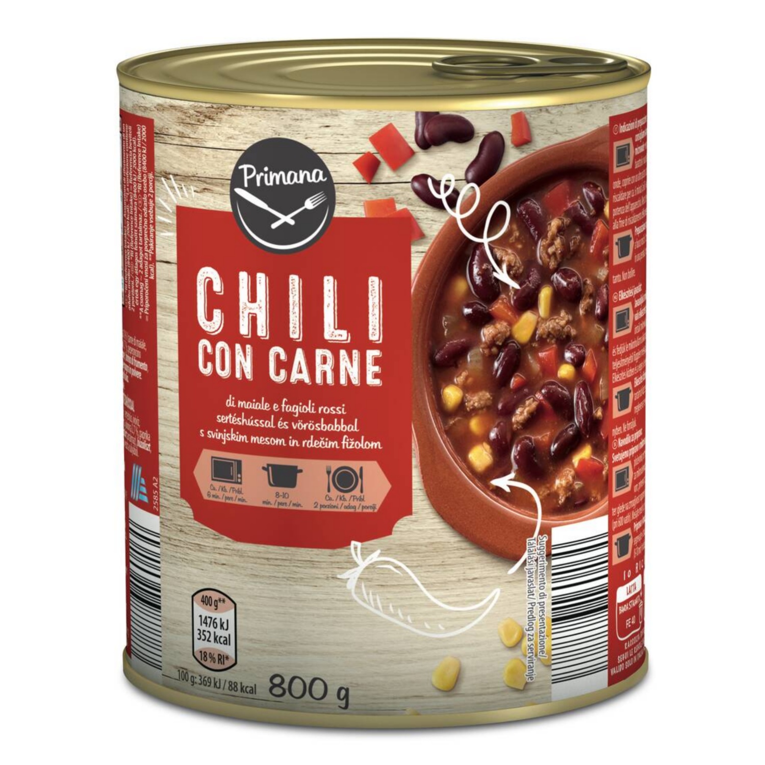 PRIMANA Chili con Carne, 800 g