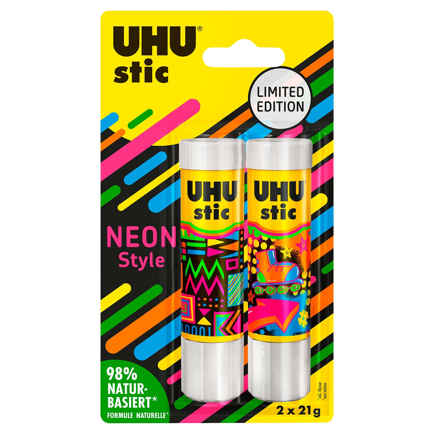 UHU® Stic mit Neon-Design 42 g, 2er-Set