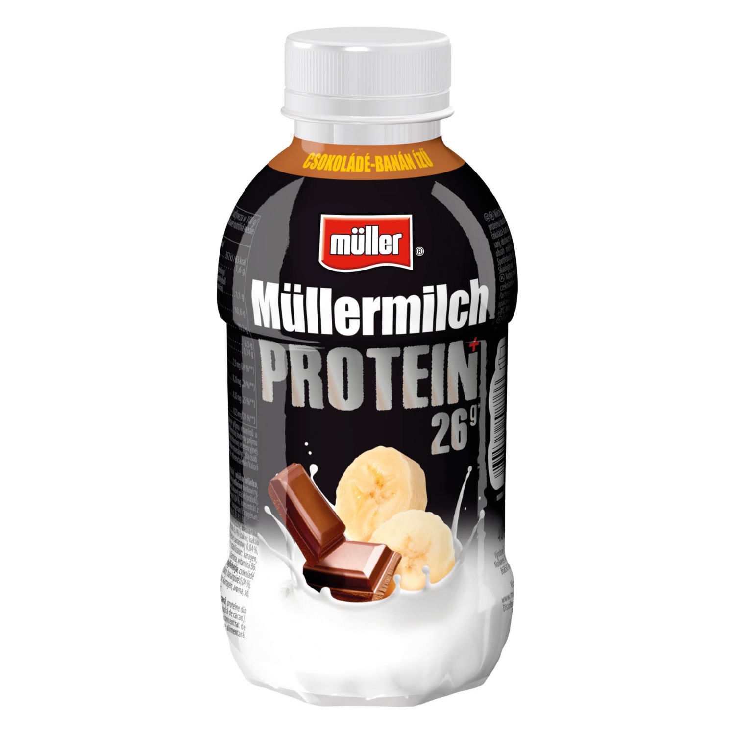 MÜLLER Protein+ tejital, 400 g, csokoládé-banán