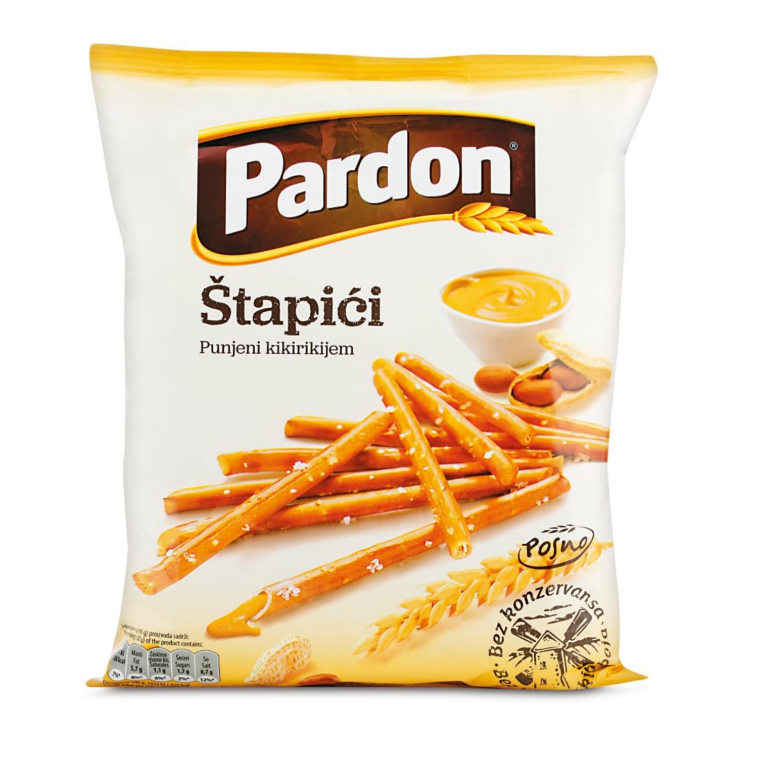 PARDON Slane palčke z arašidovim polnilom