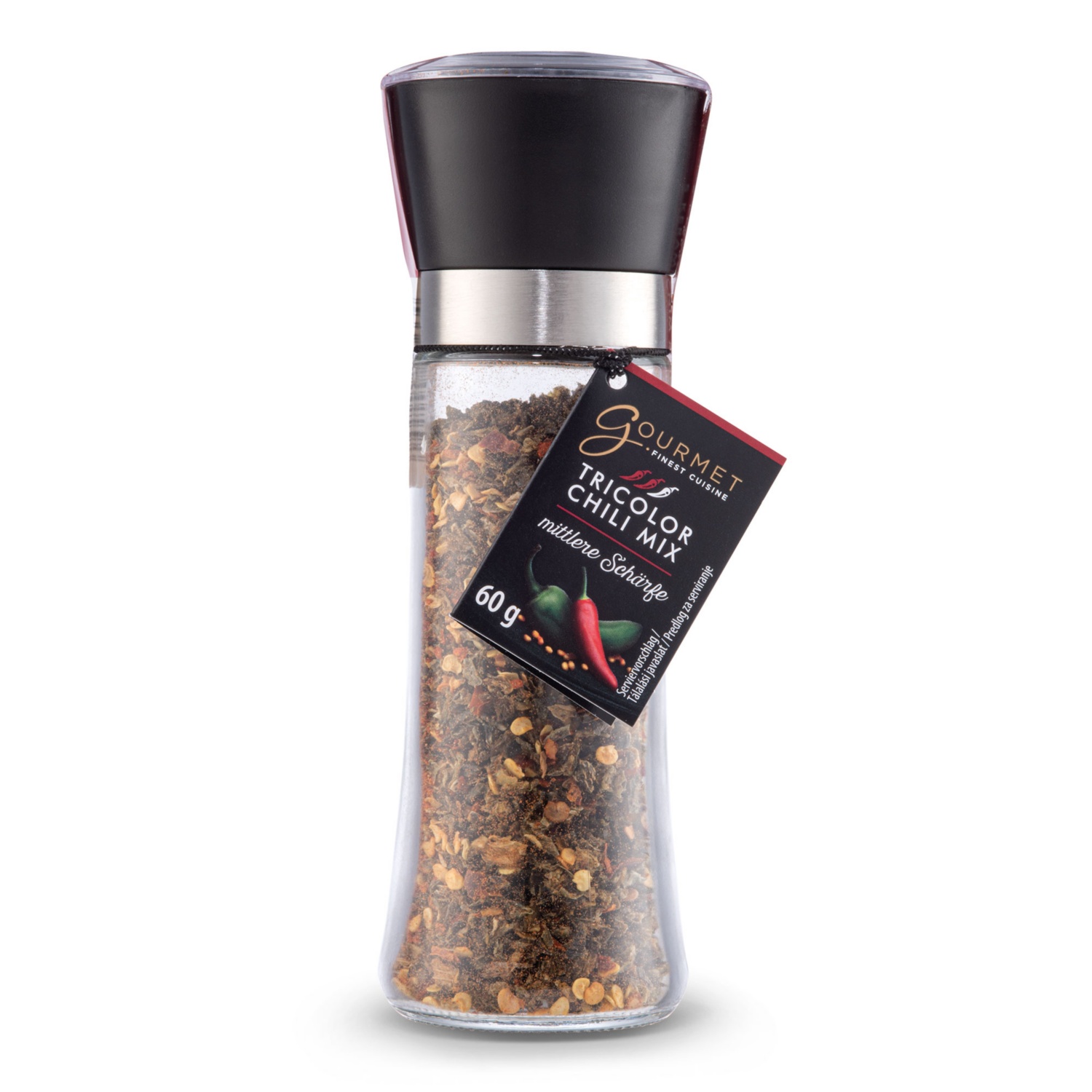GOURMET Chili-Gewürzmühle, Tricolor Chili-Mix