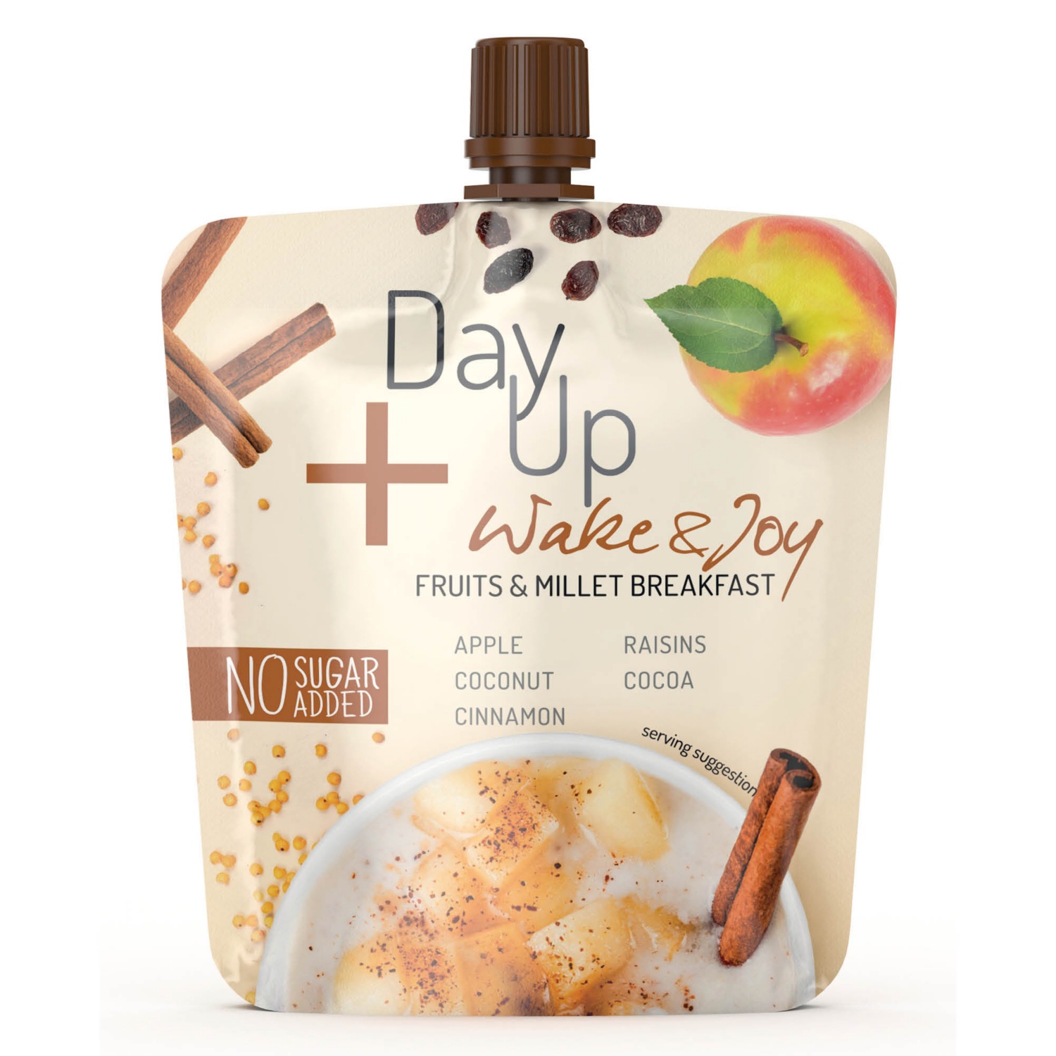 DAY UP Wake & Joy gyümölcsös-köleses kása, mazsolás-fahéjas-almás, 120 g