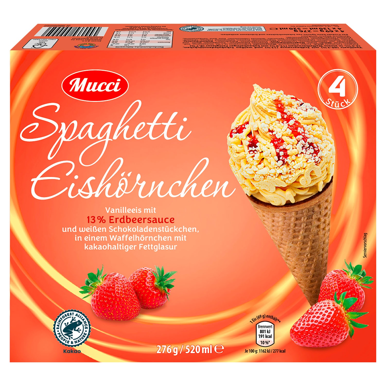 MUCCI Spaghetti-Eishörnchen 520 ml