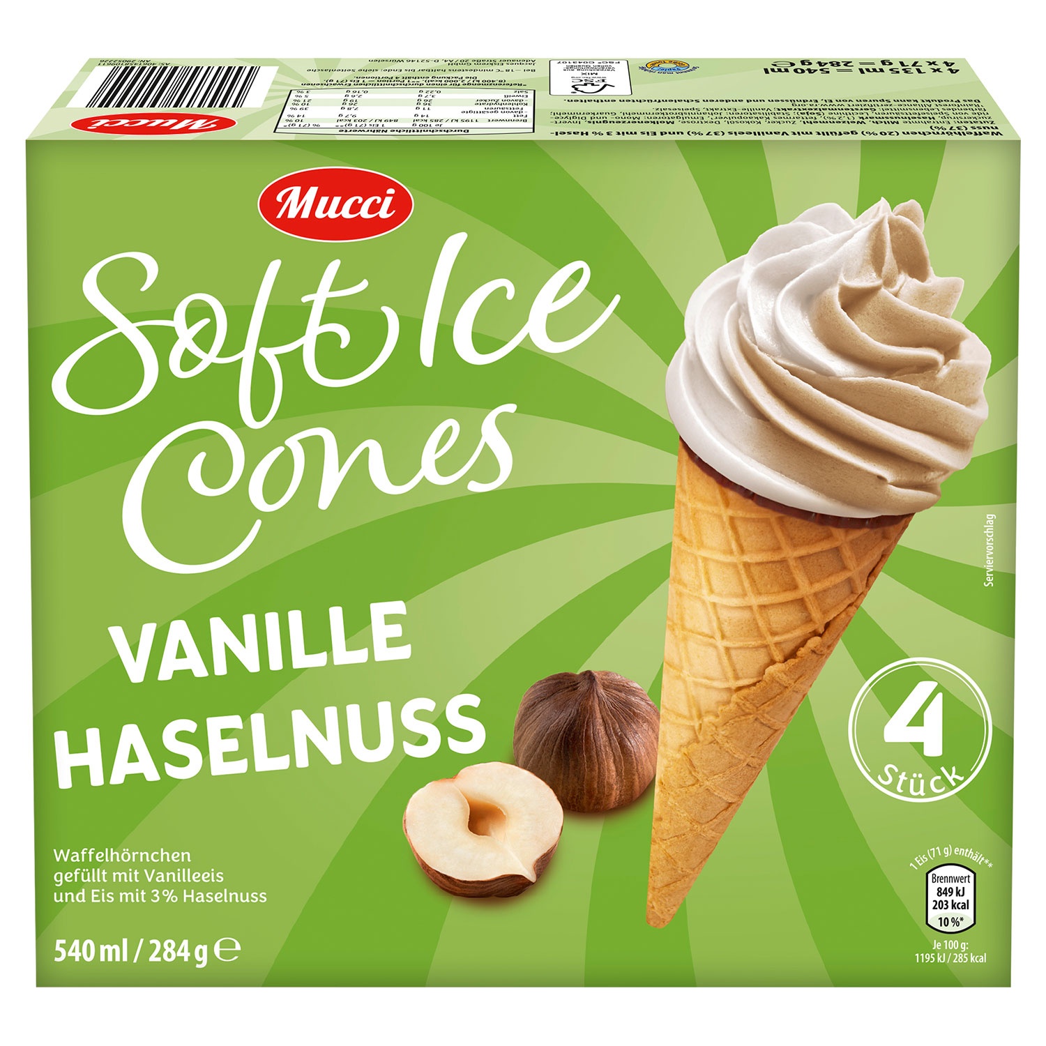 MUCCI Soft Ice Cones 540 ml