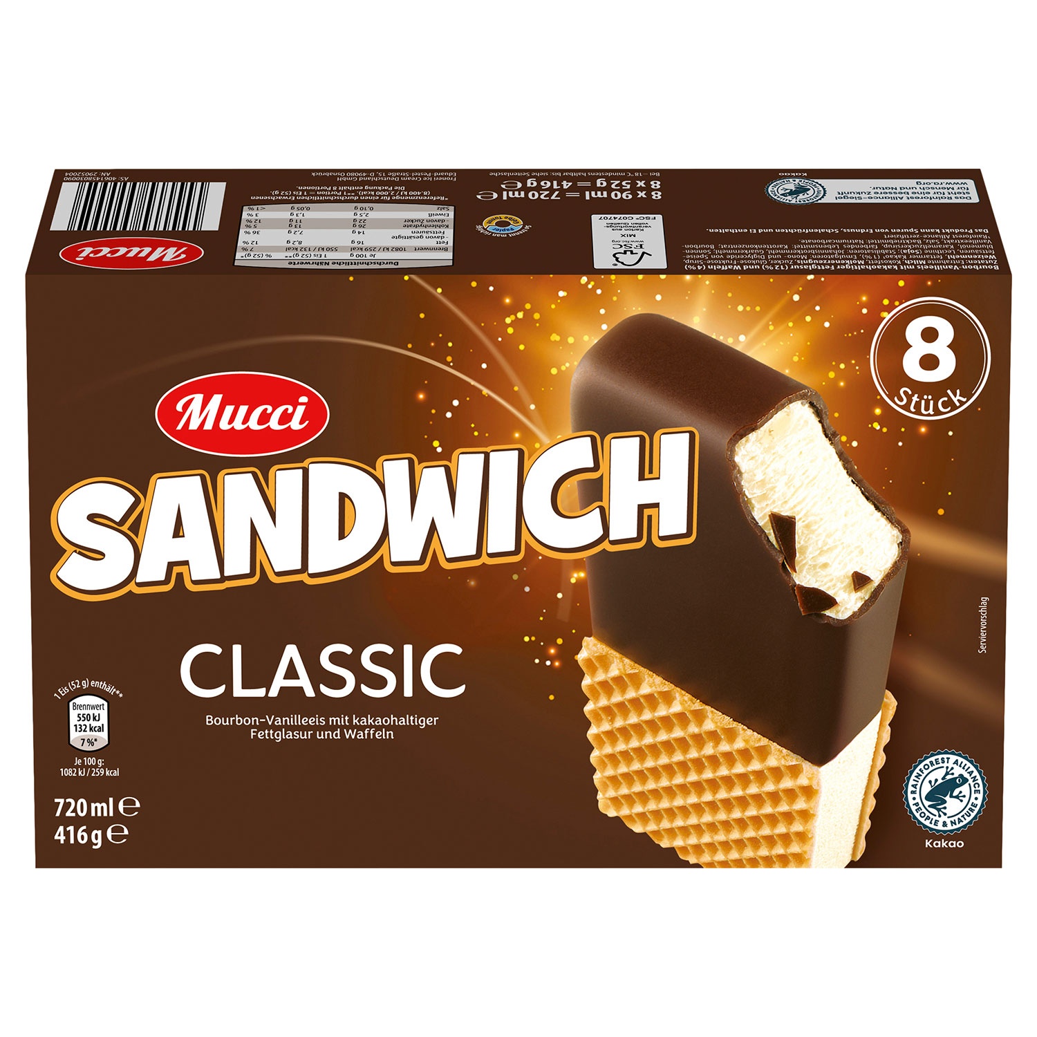 MUCCI Eis-Sandwich 720 ml