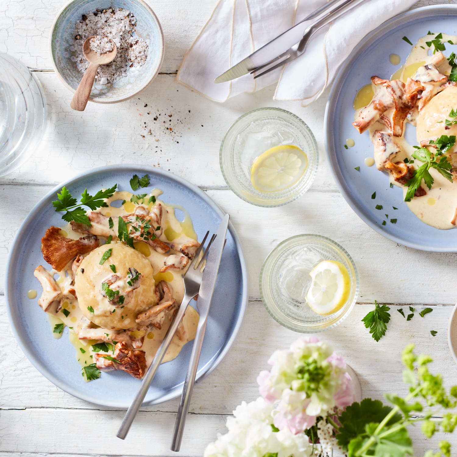 Herzhafte Hefeklöße mit Rahm-Pfifferlingen | ALDI Rezeptwelt