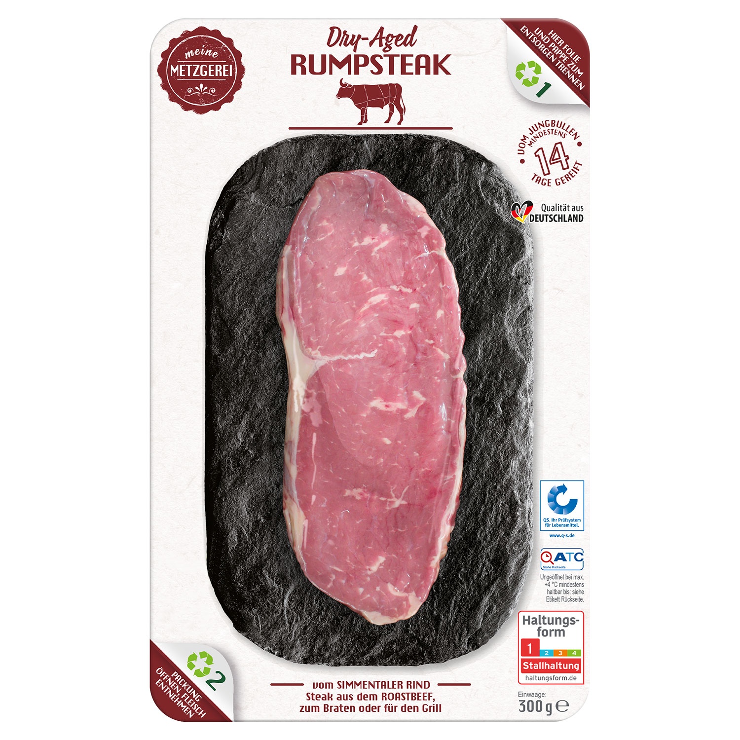 MEINE METZGEREI Dry-aged-Steak vom Simmentaler Rind 300 g