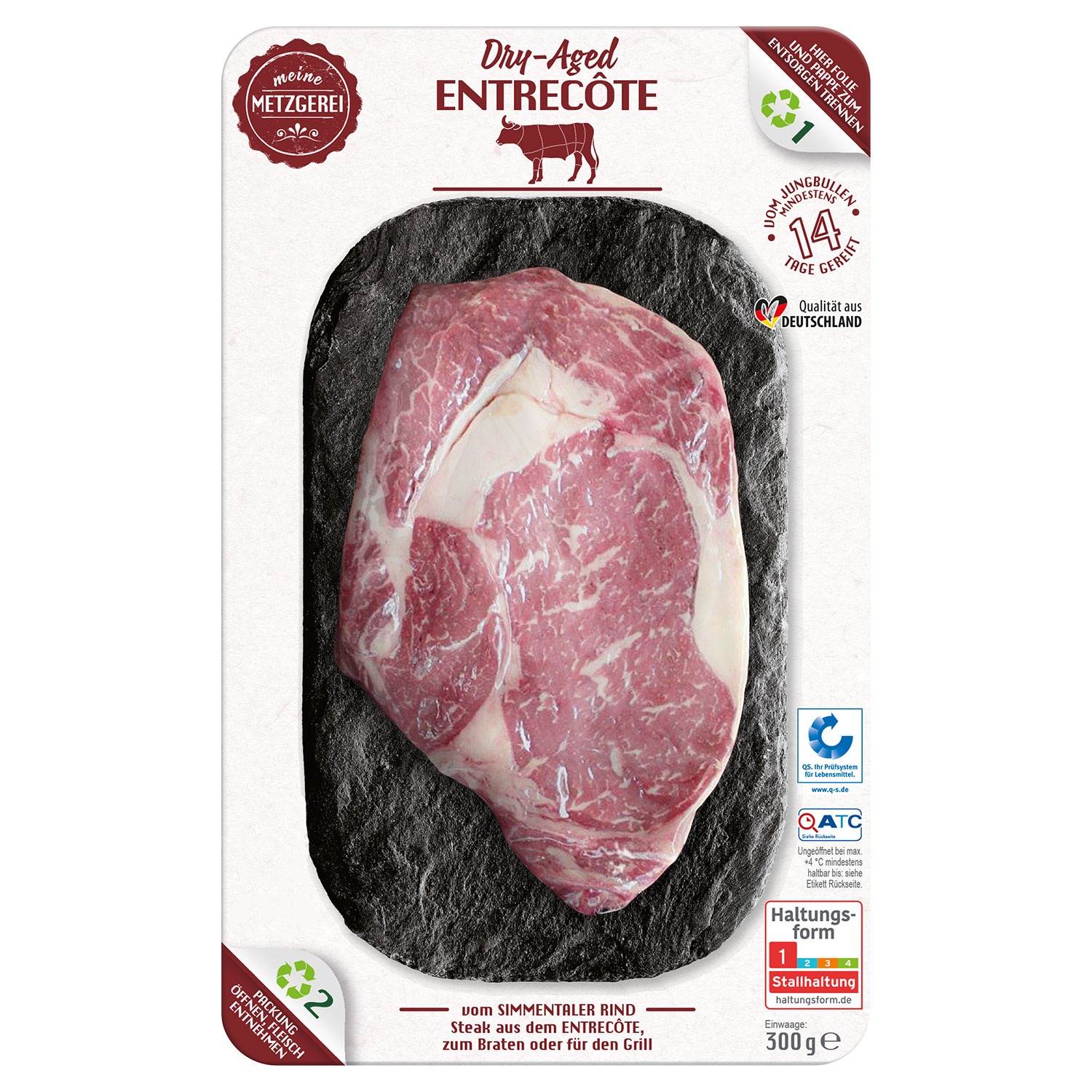 MEINE METZGEREI Dry-aged-Steak vom Simmentaler Rind 300 g