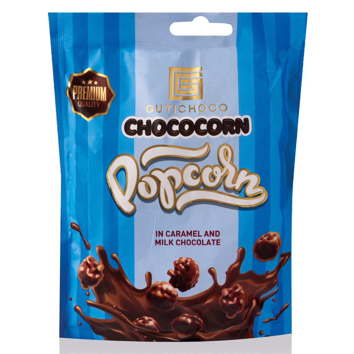 GUTI CHOCO Csokoládéval bevont popcorn, tejcsokis, 70 g