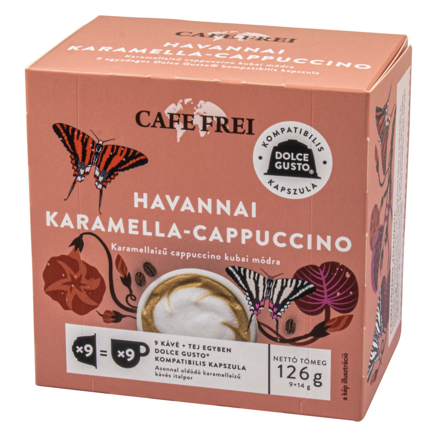 CAFE FREI Kávékapszula, 9 darab, havannai karamella-cappuccino
