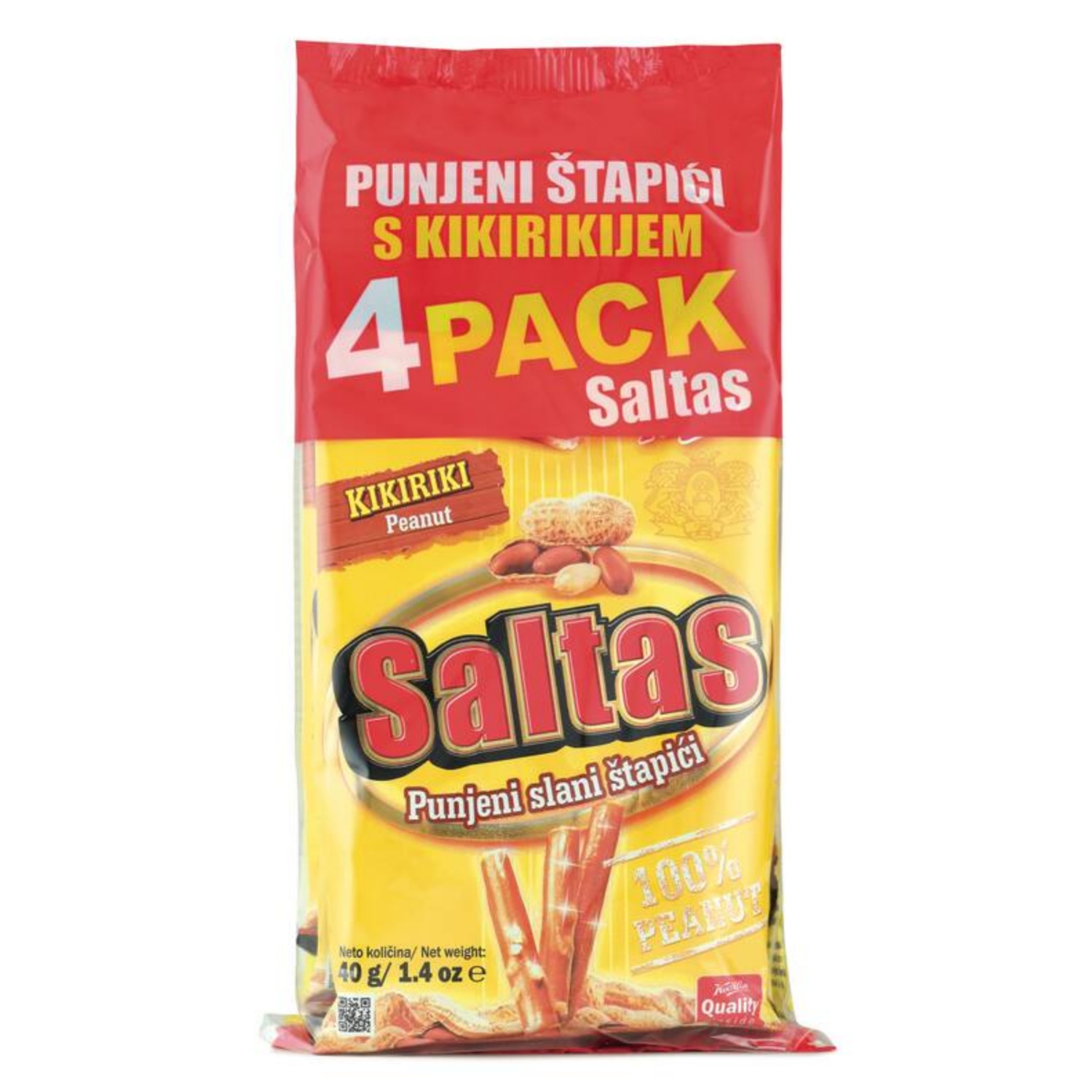 SALTAS Palčke s polnilom, 4 pack, z arašidi