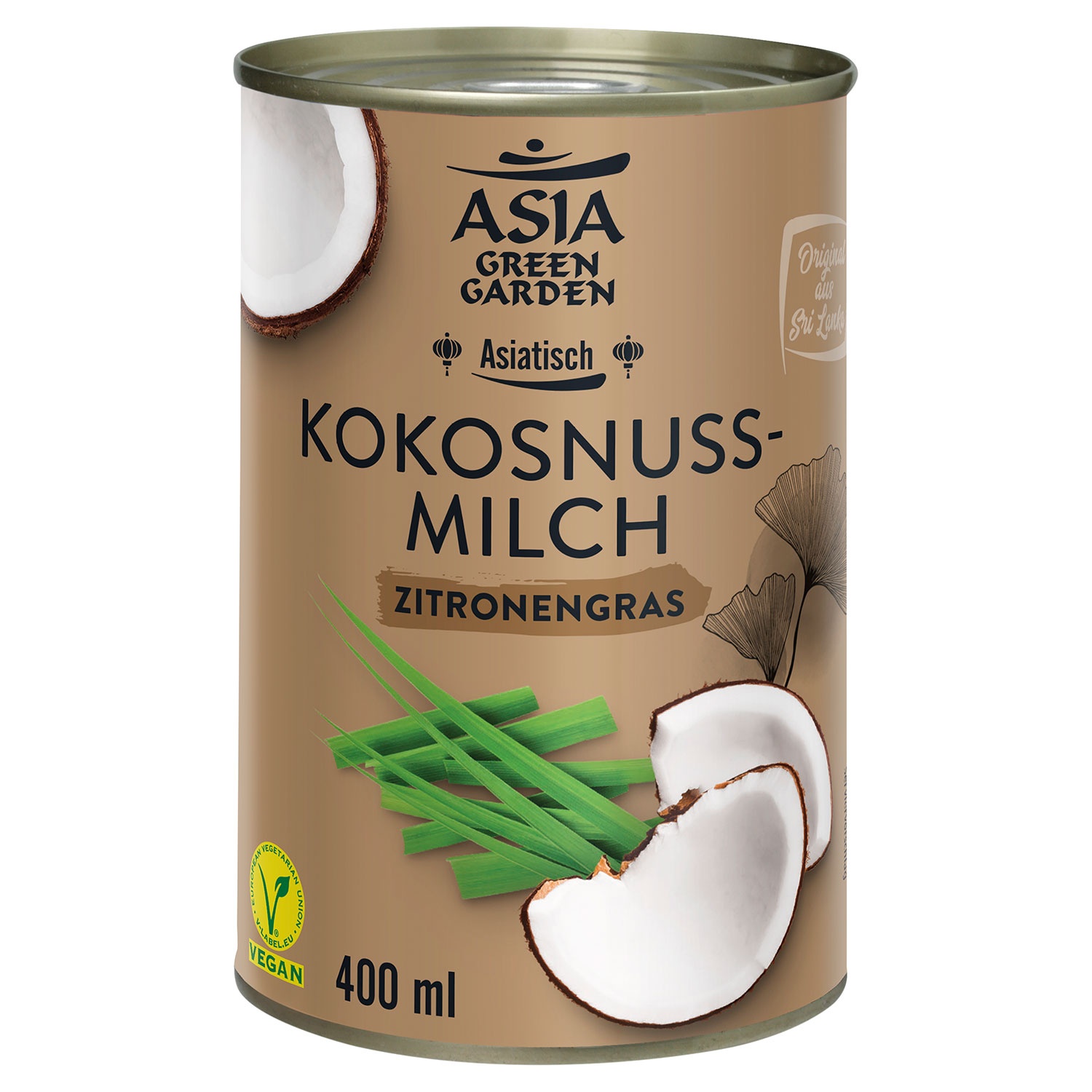 ASIA GREEN GARDEN Aromatisierte Kokosnussmilch 400 ml