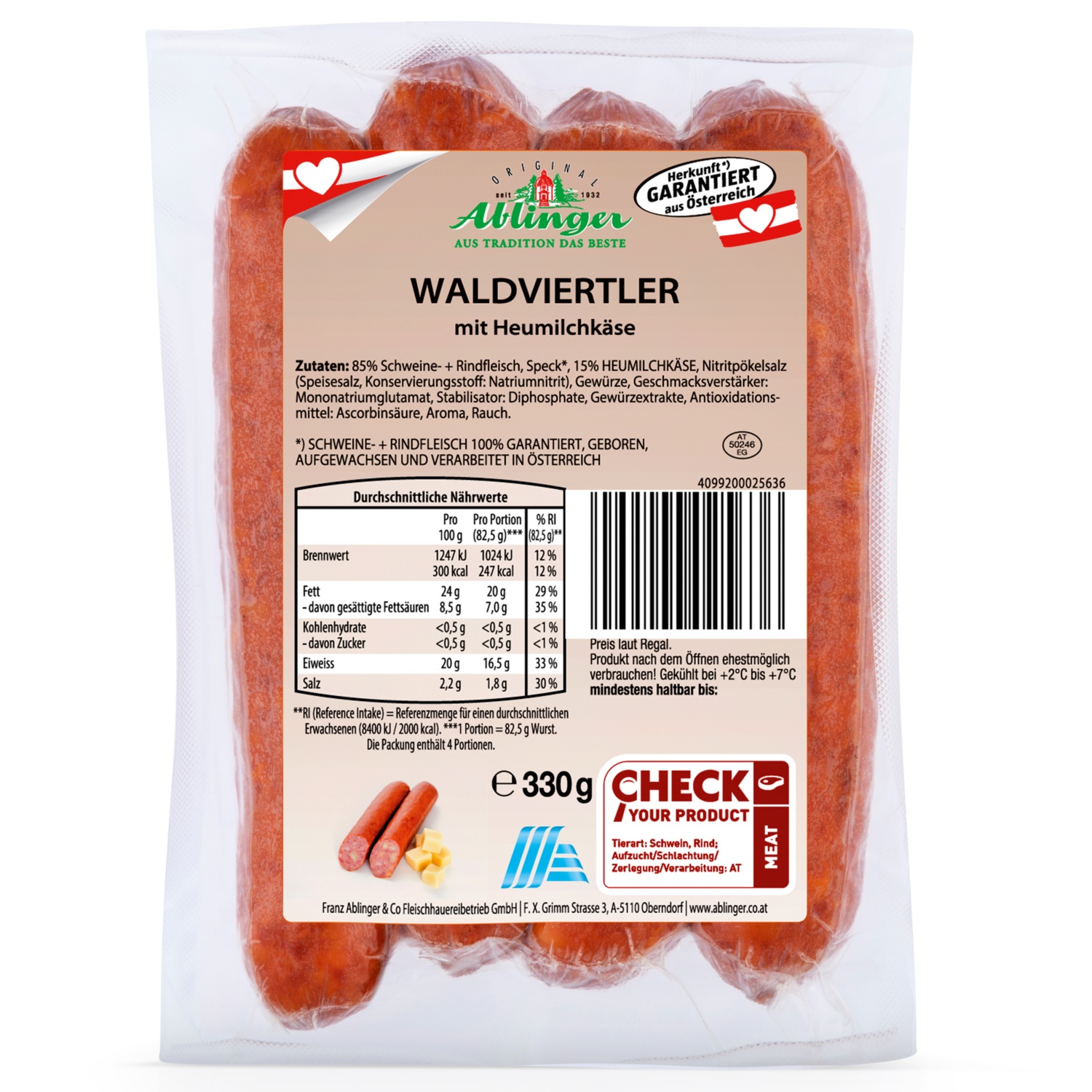 Waldviertler 330g, Kaese