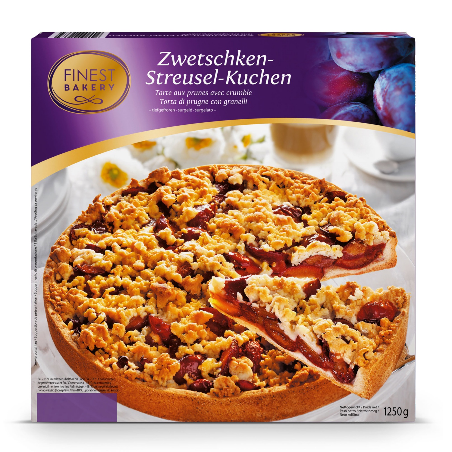 FINEST BAKERY Backkuchen, Zwetschke-Streusel